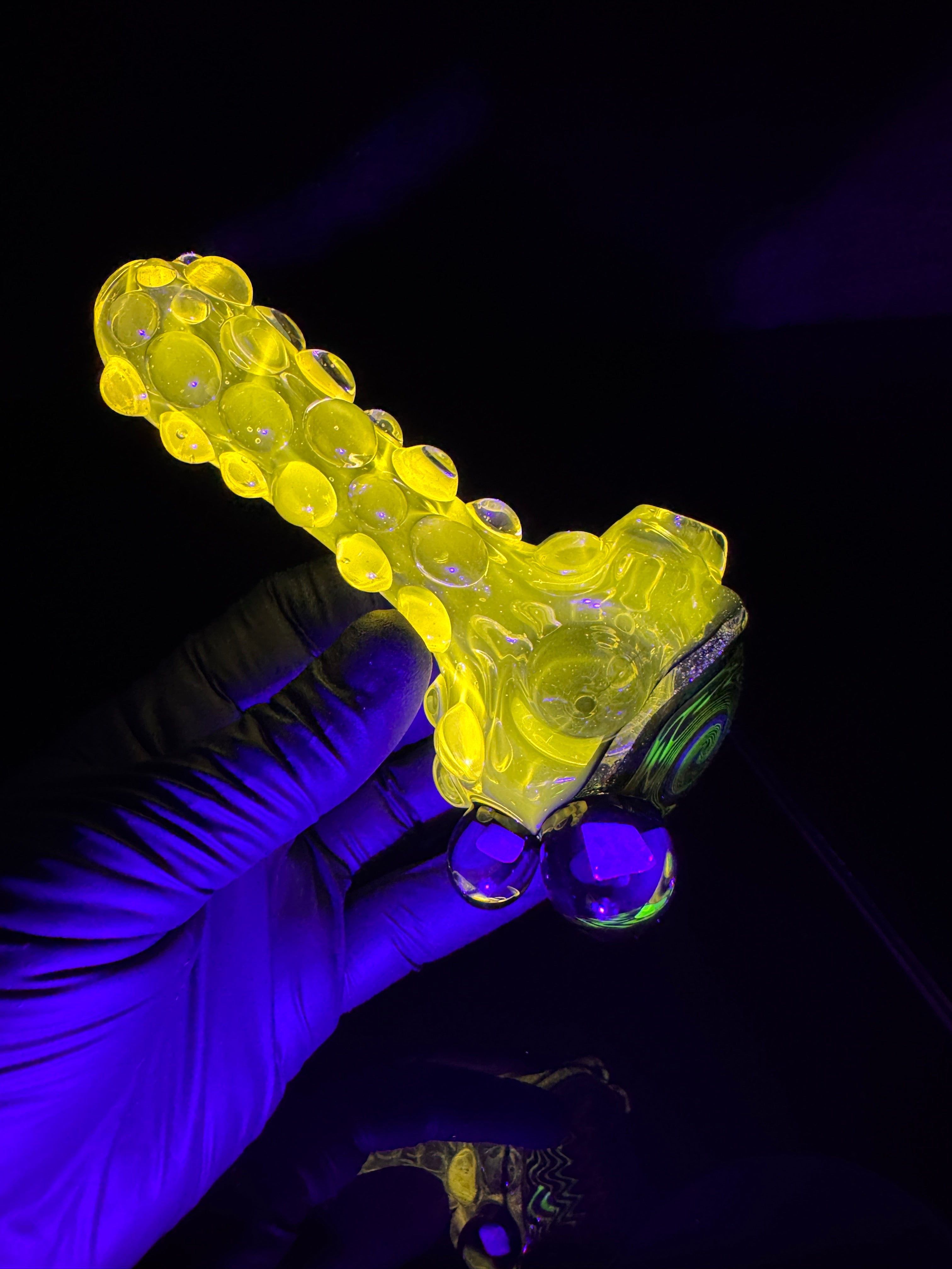 Black Light Cropal wigwag opal pipe