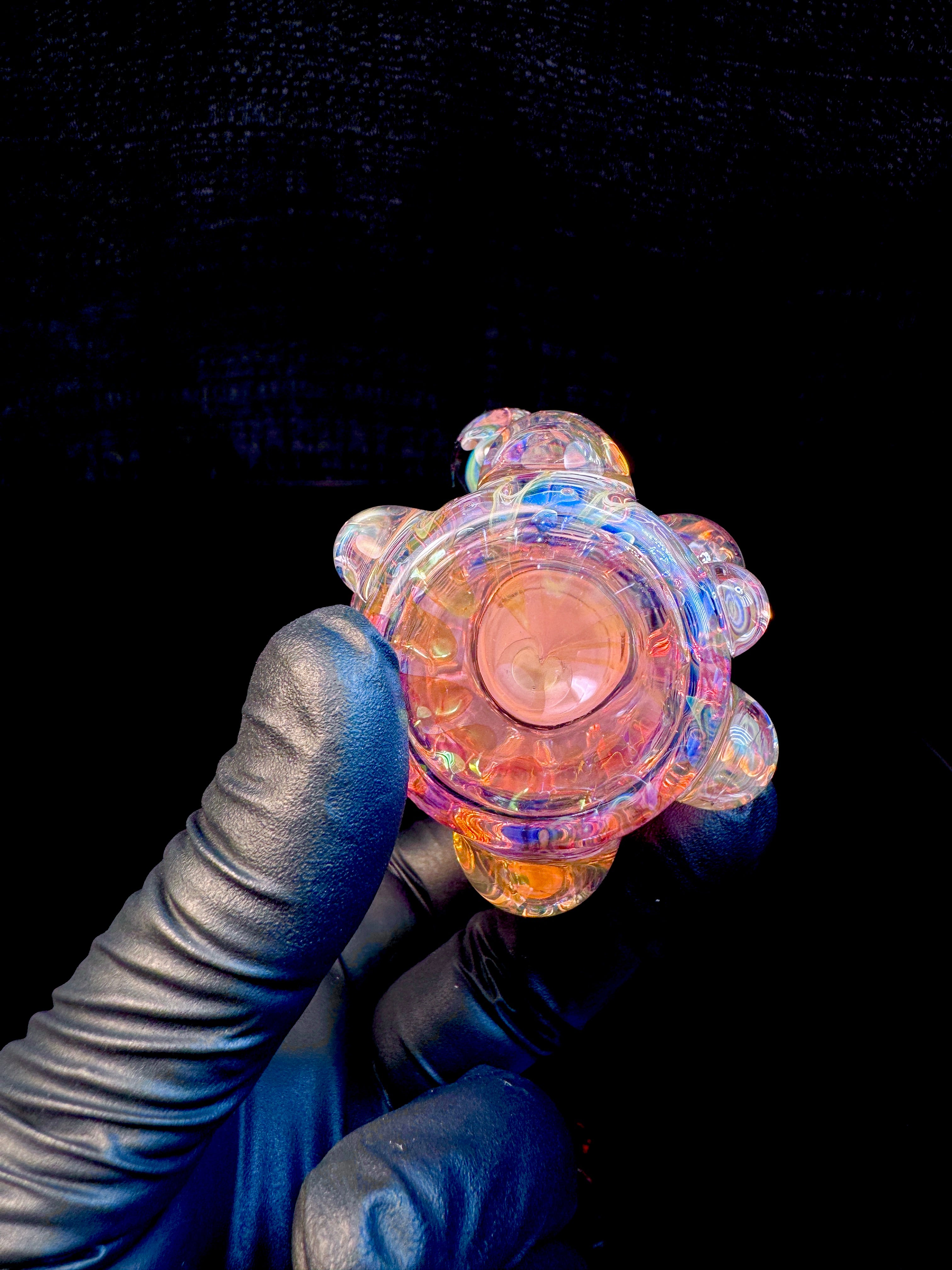 Electric pink web flat bottom mushroom nug Jar