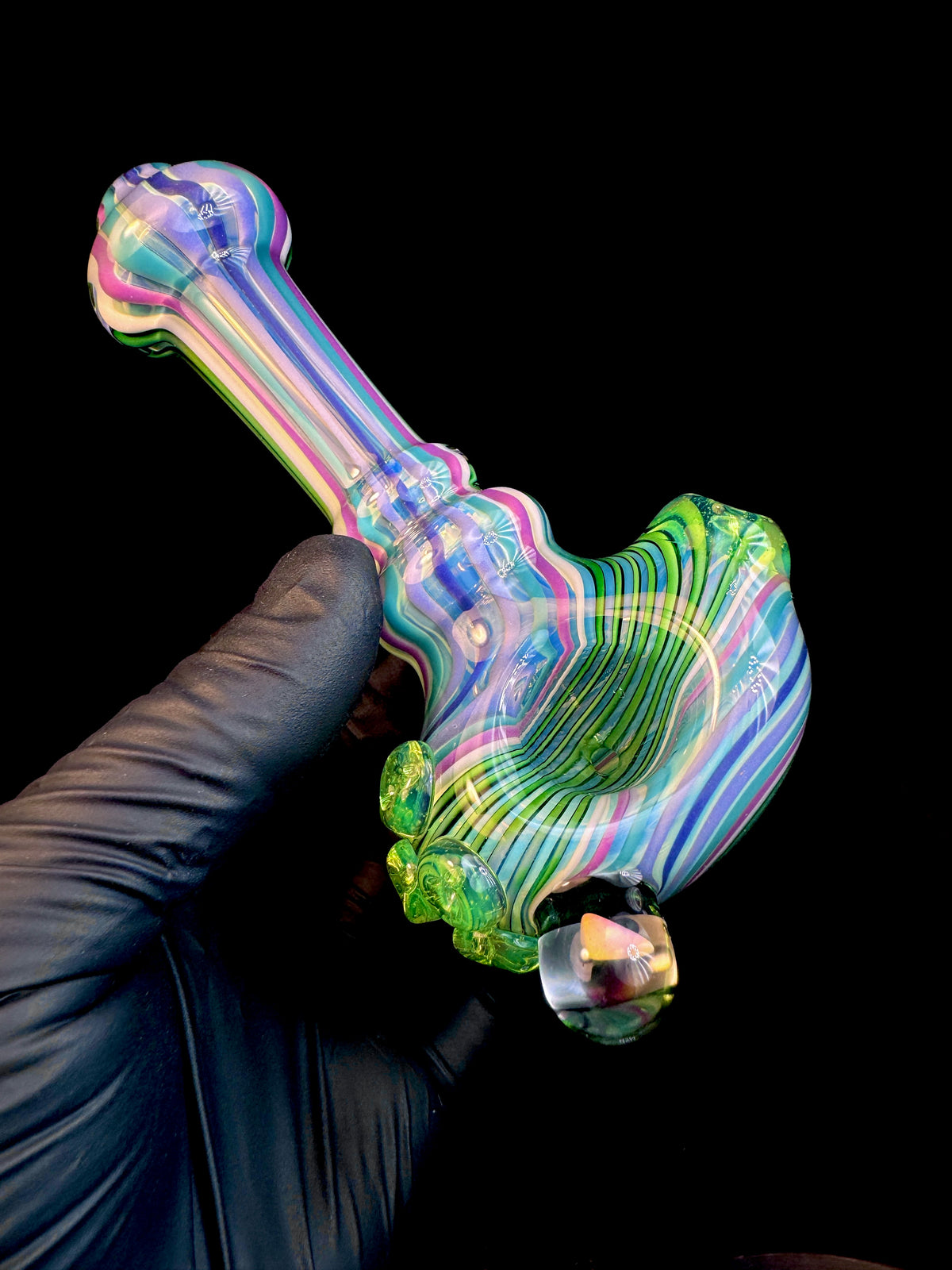 Fumed linework opal spoon