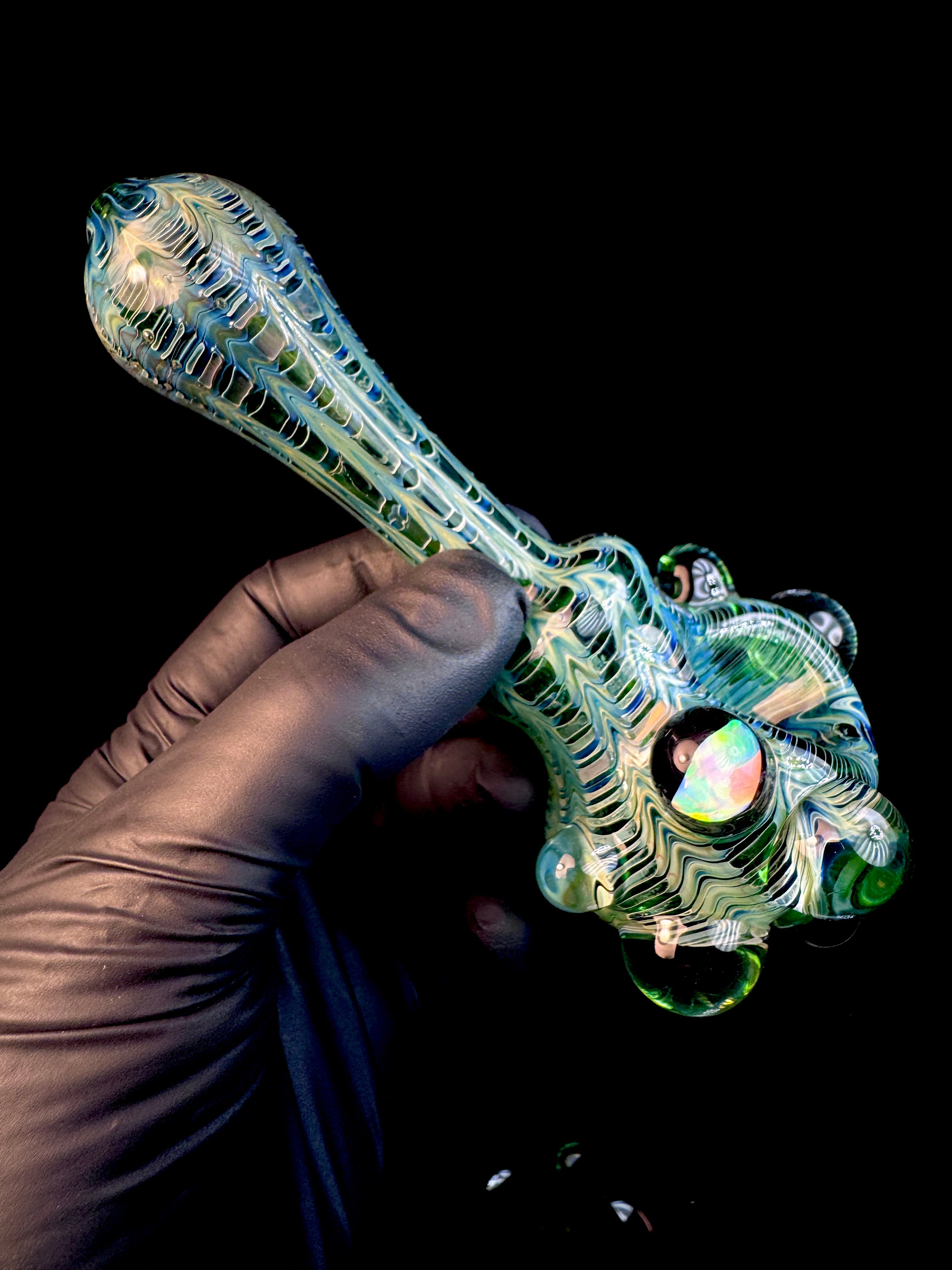 Jade dark web eyeball opal spoon