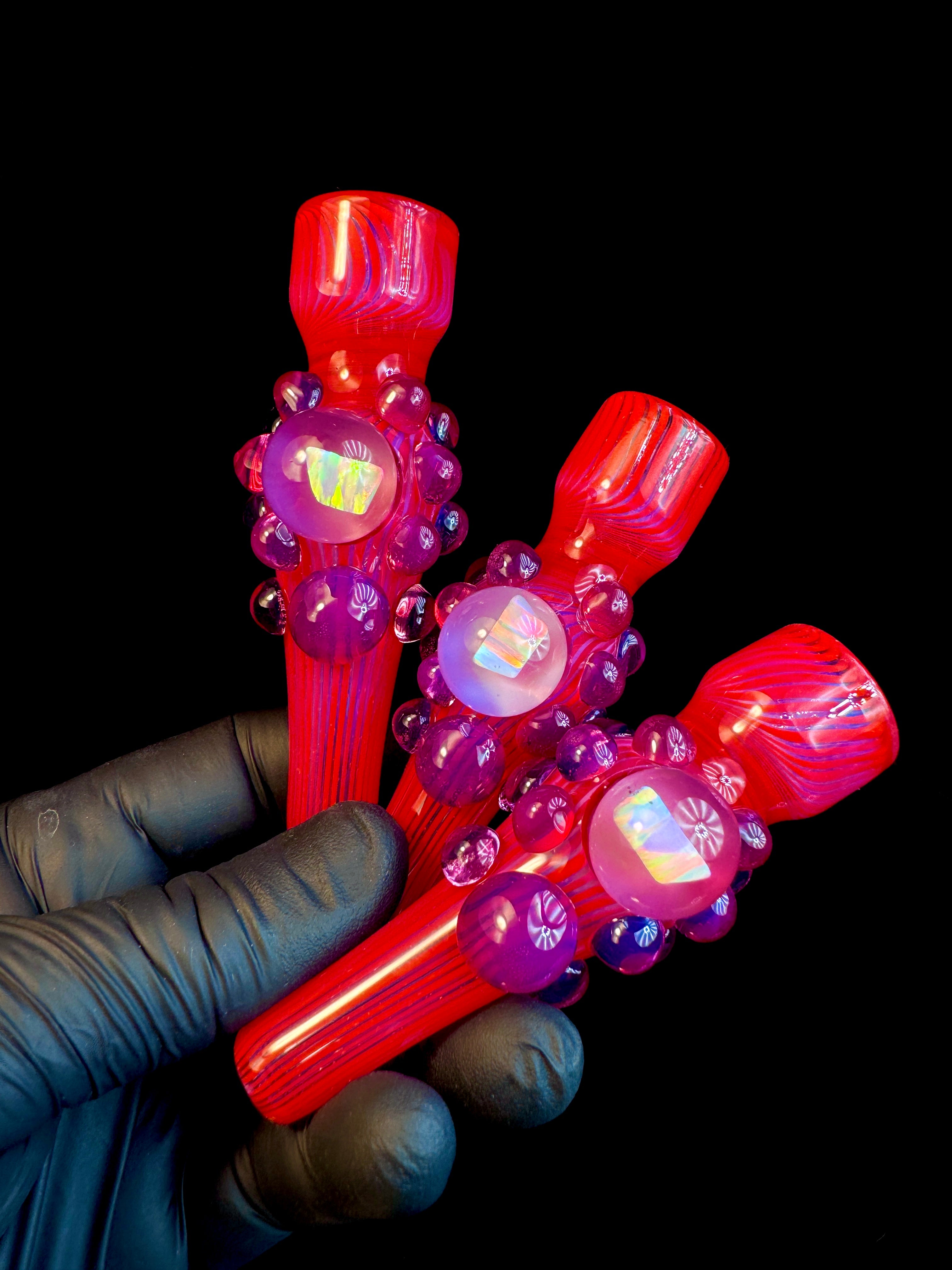 Cherry pinstripes opal chillum