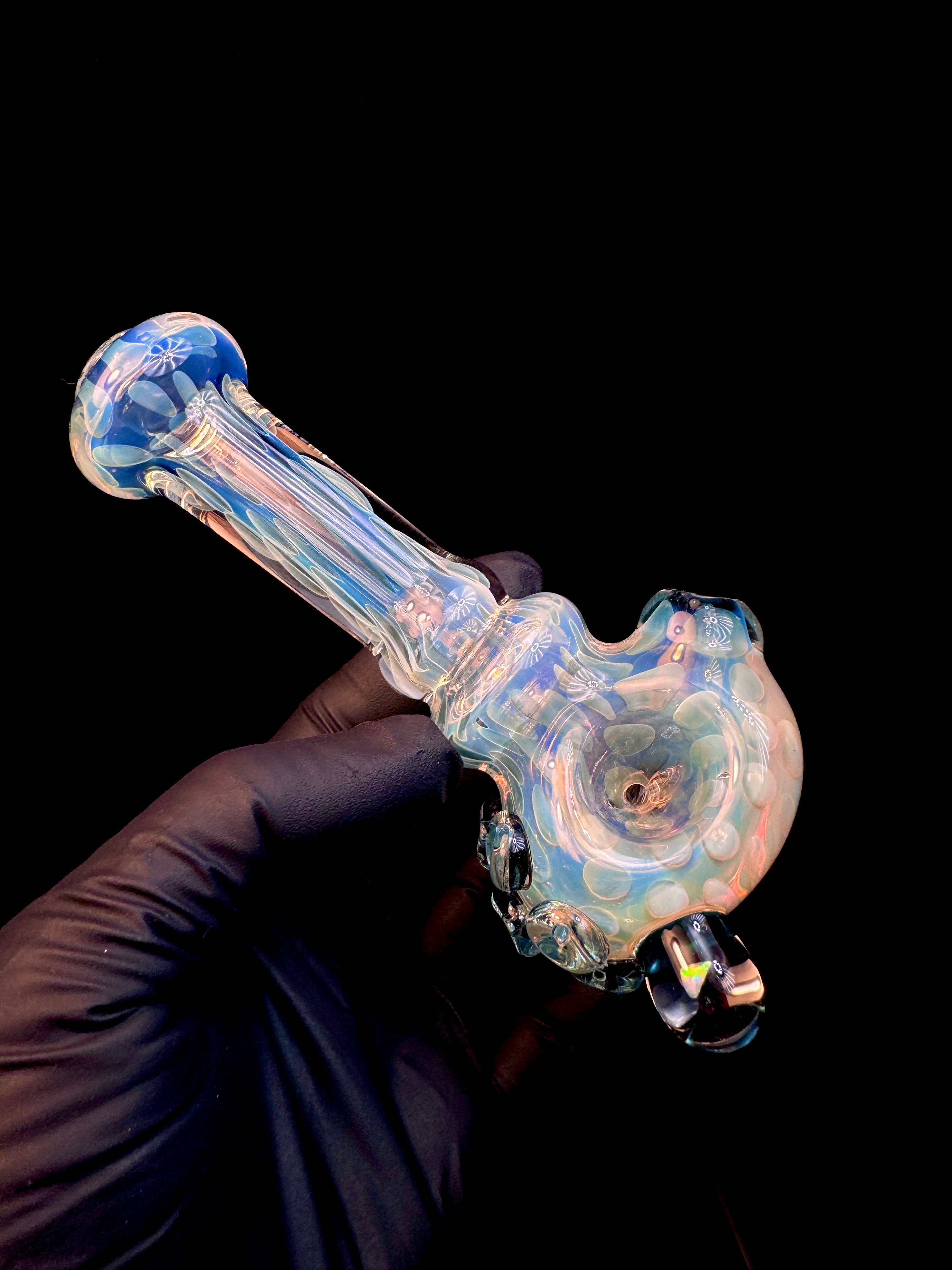 Silver Fume opal spoon x blue stardust
