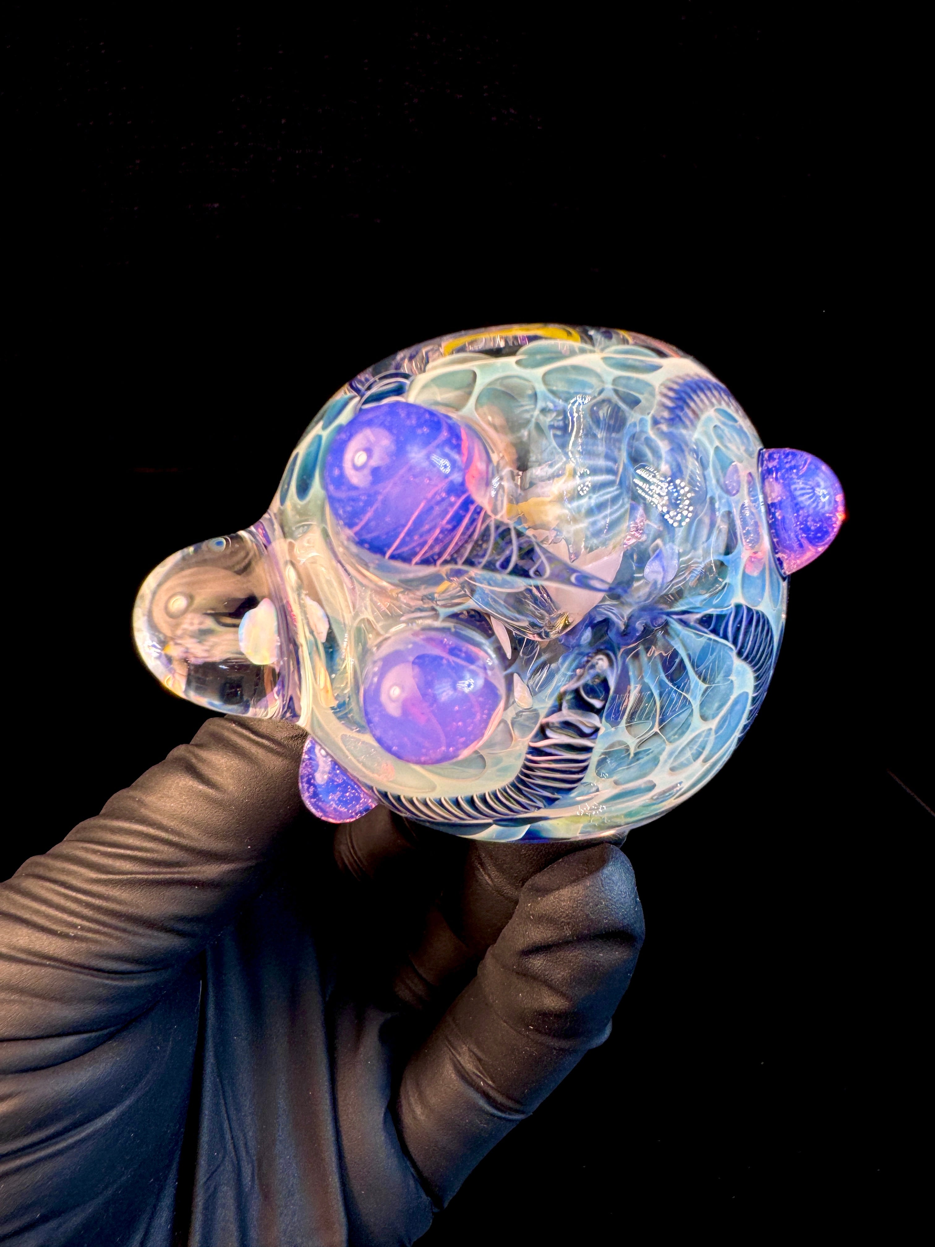 Silver fume x pink slyme Premo Fume Cane Spoon