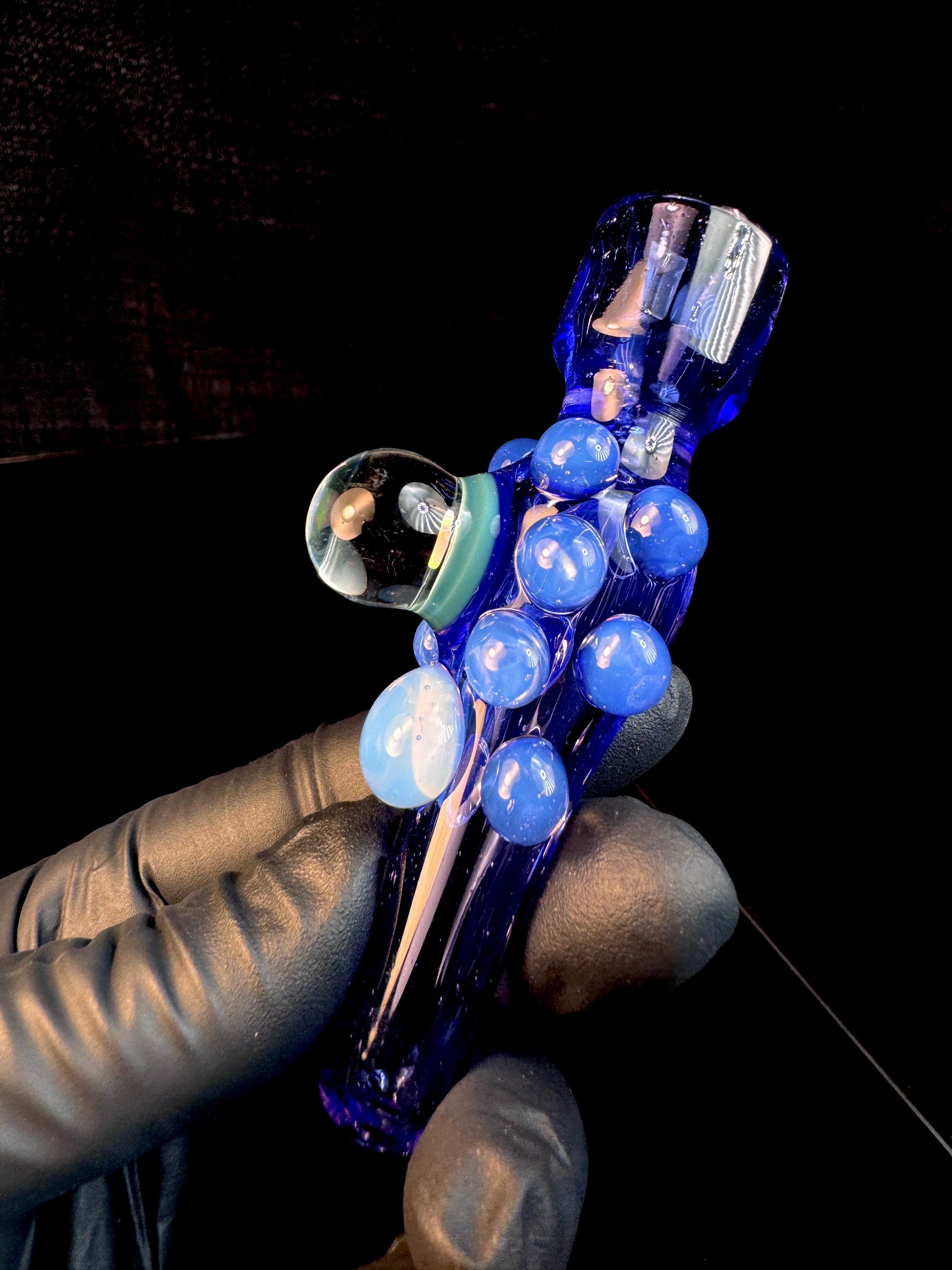 Trans blue x secret white opal chillum