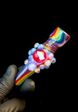 Load image into Gallery viewer, Pink slyme rainbow opal chillum
