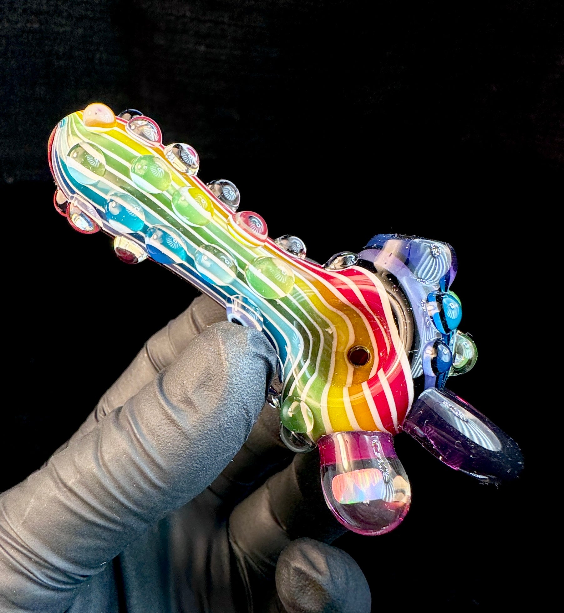 Pinstripe rainbow mini pipe pendant