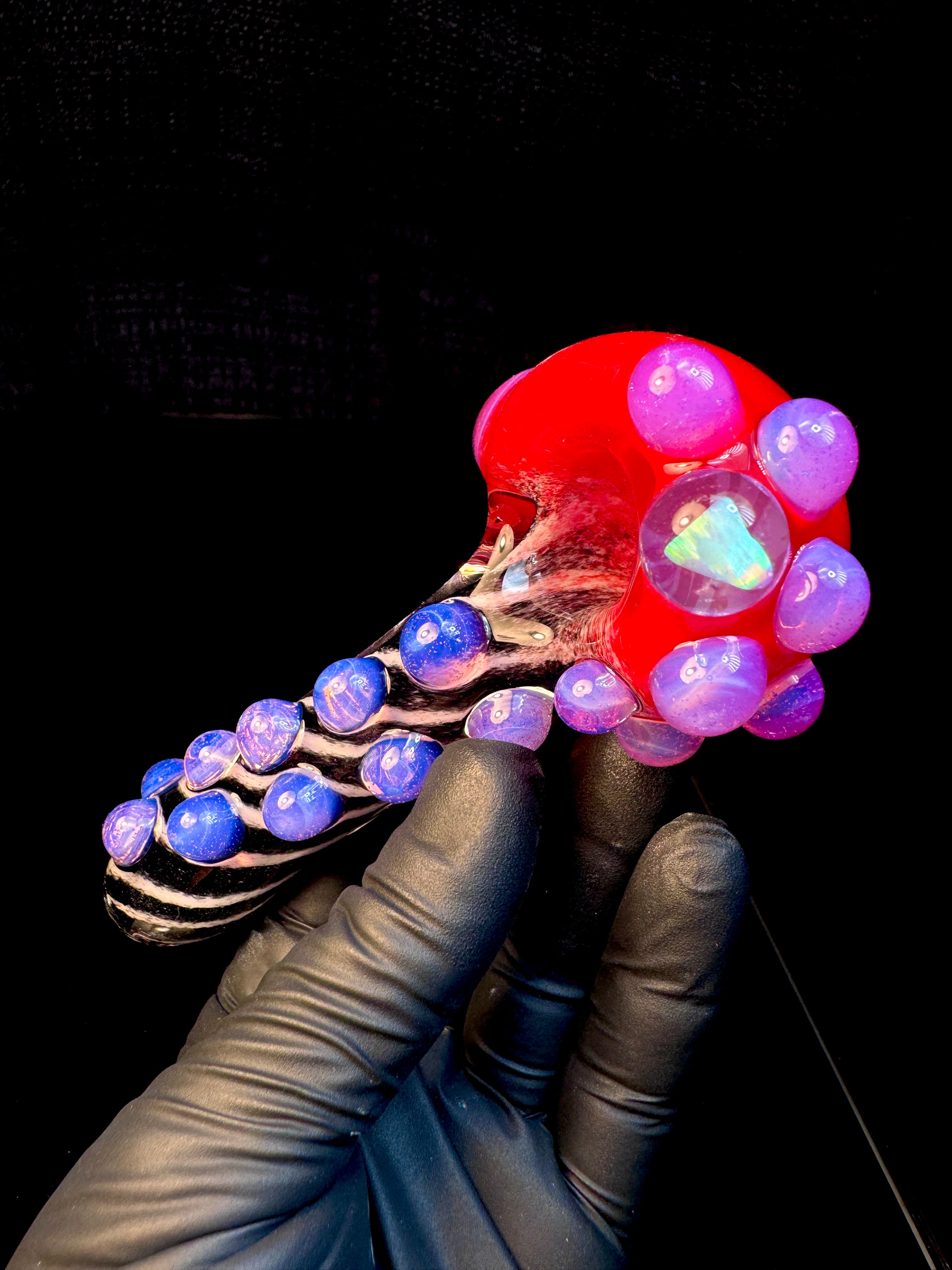 Cherry x star white x jet black striped opal pipe