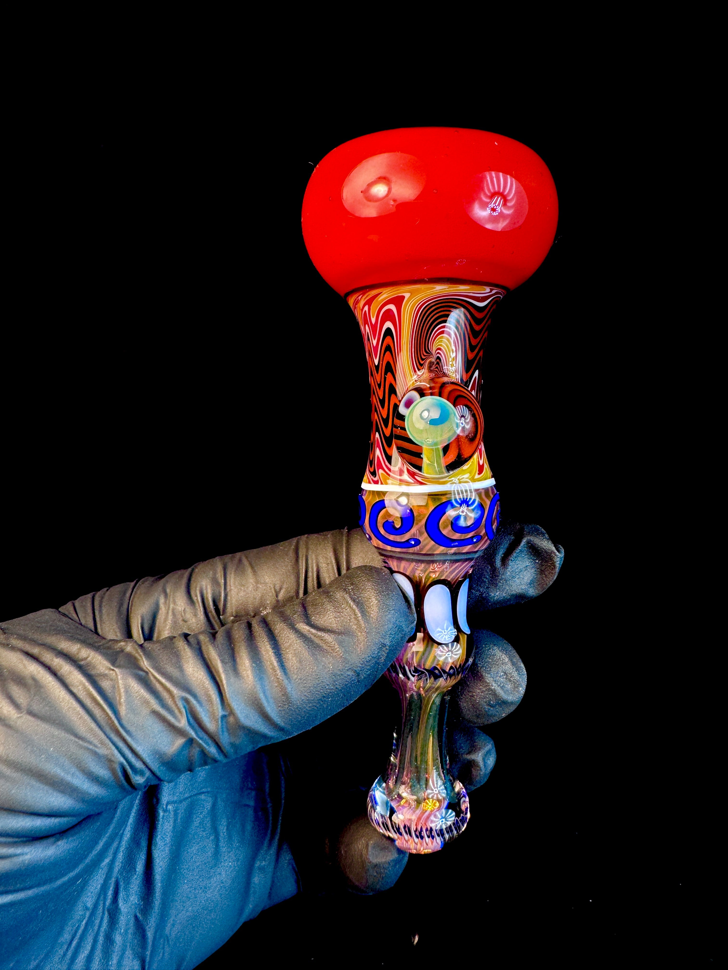 Cherry fire Wigwag fumed opal-mushroom chillum