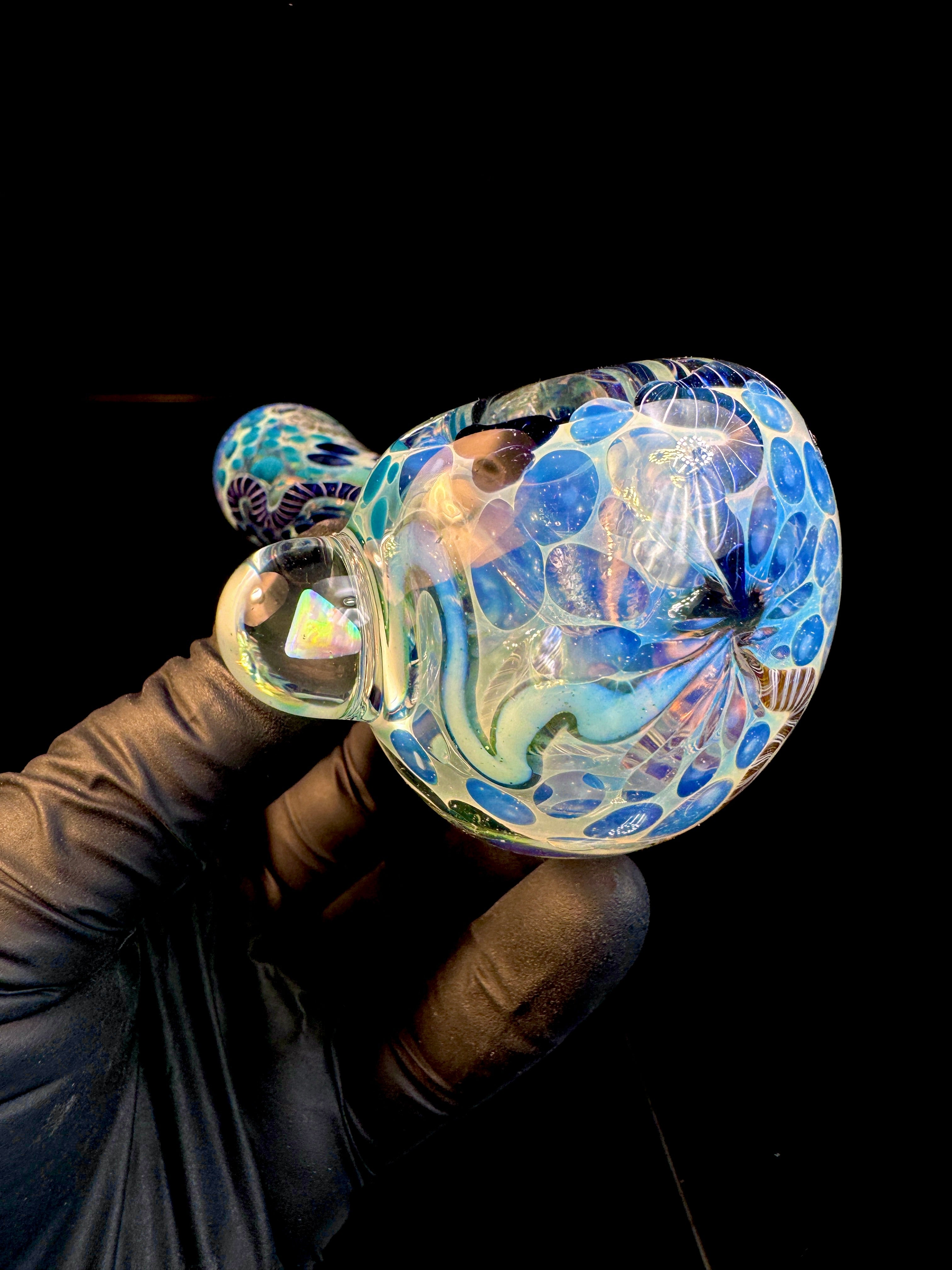 Silver Cane fumed opal spoon