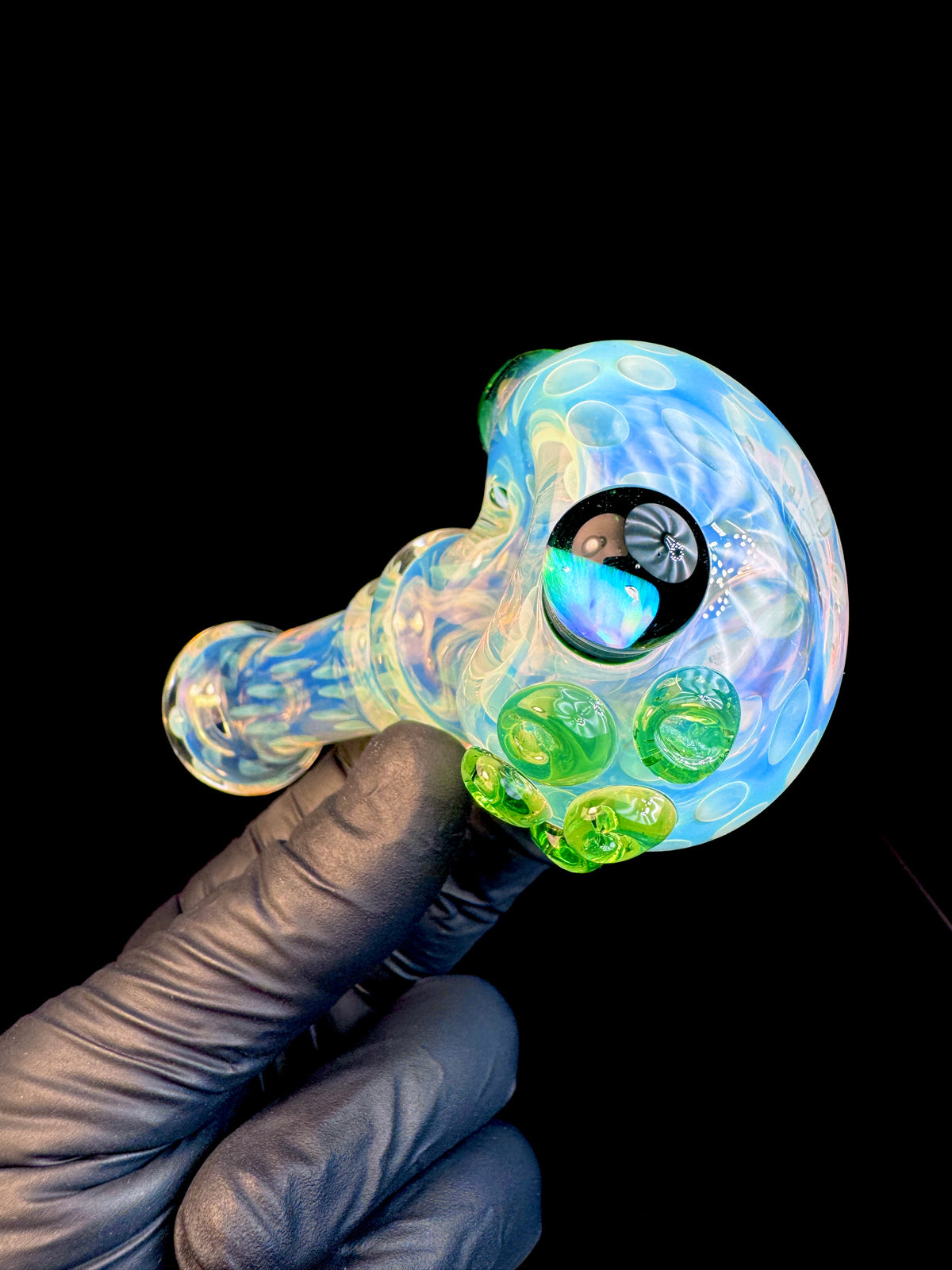 Silver Fume x Green stardust opal spoon