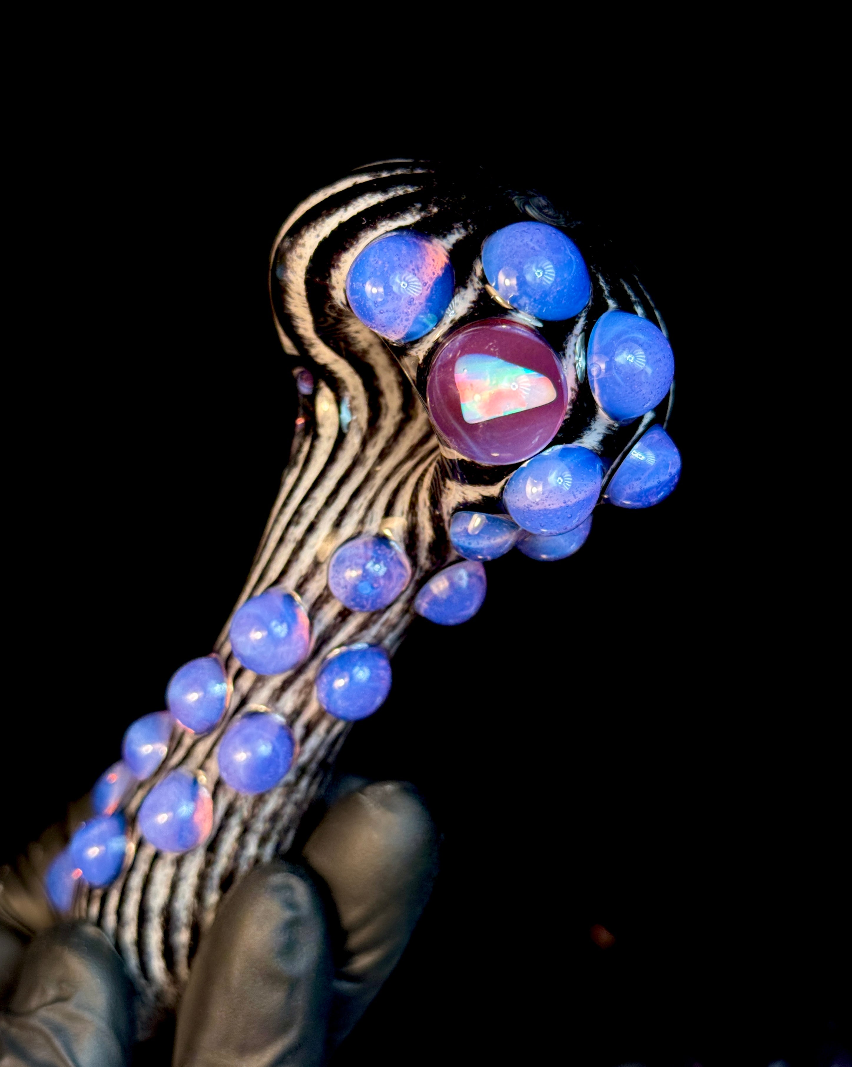 Jailbird Stripped Pink Slyme Opal Pipe