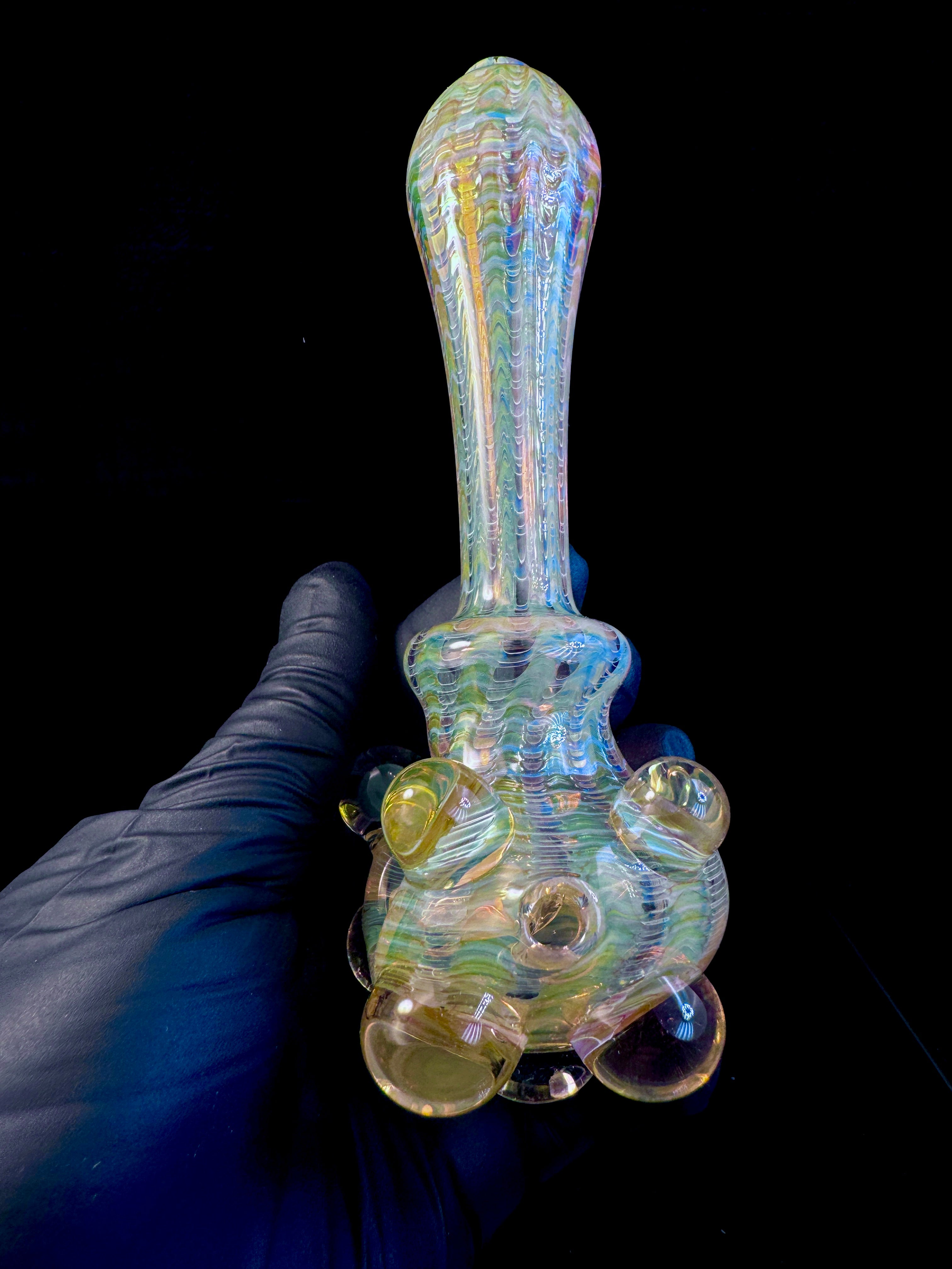 Golden dark web mushroom spoon