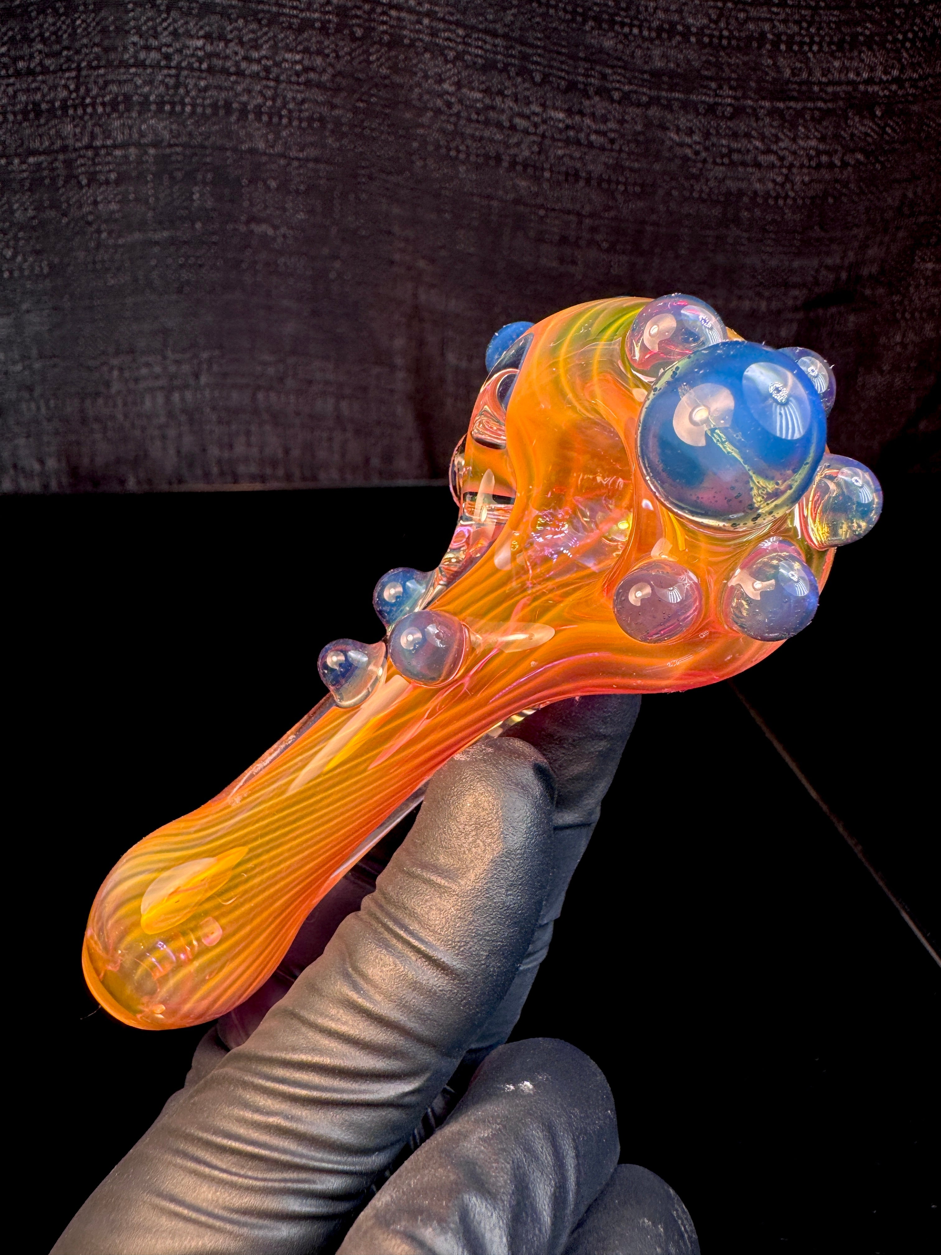 Gold fume x blue cheese dot spoon
