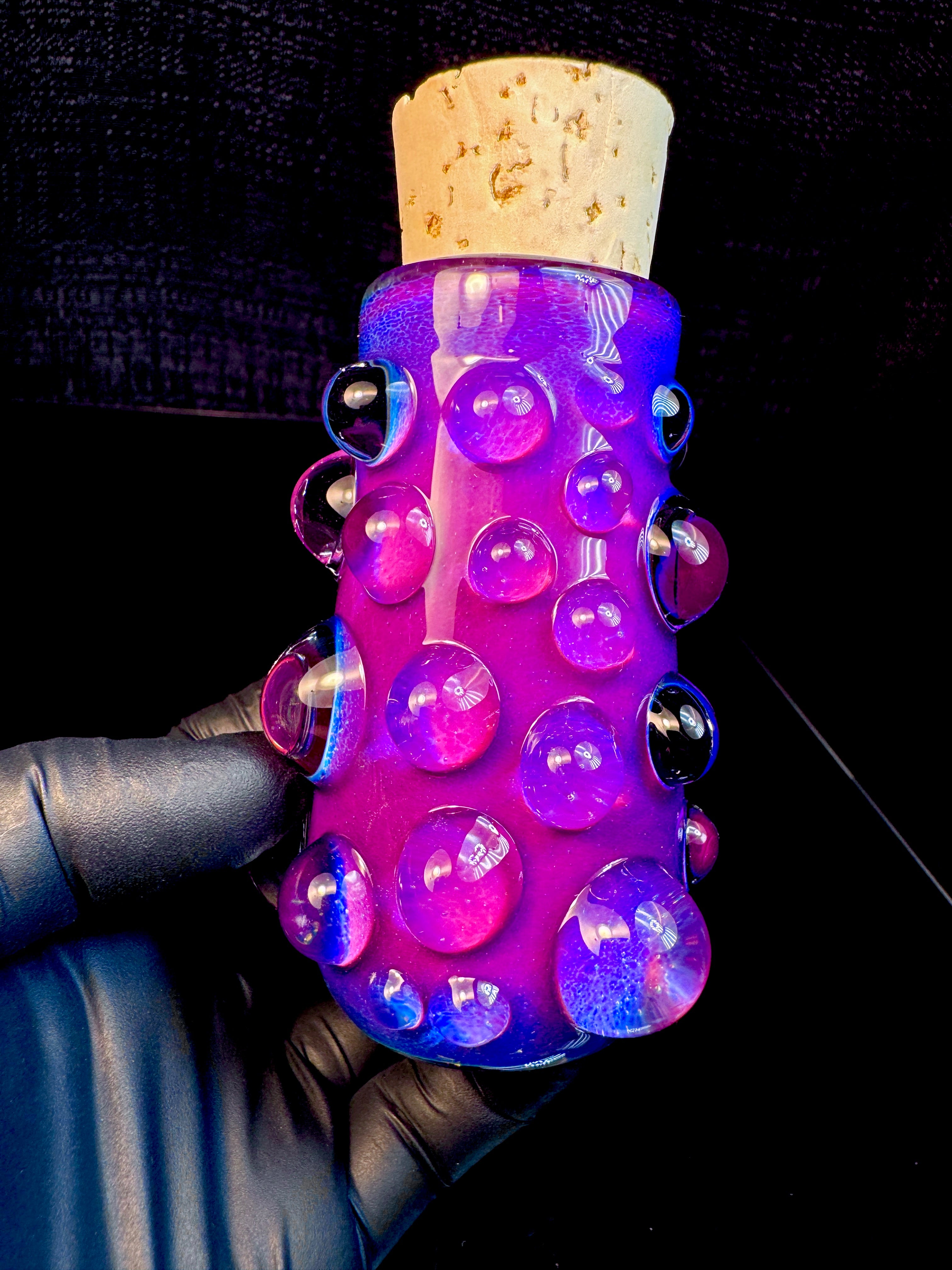 Midnight magenta flat bottom nug Jar