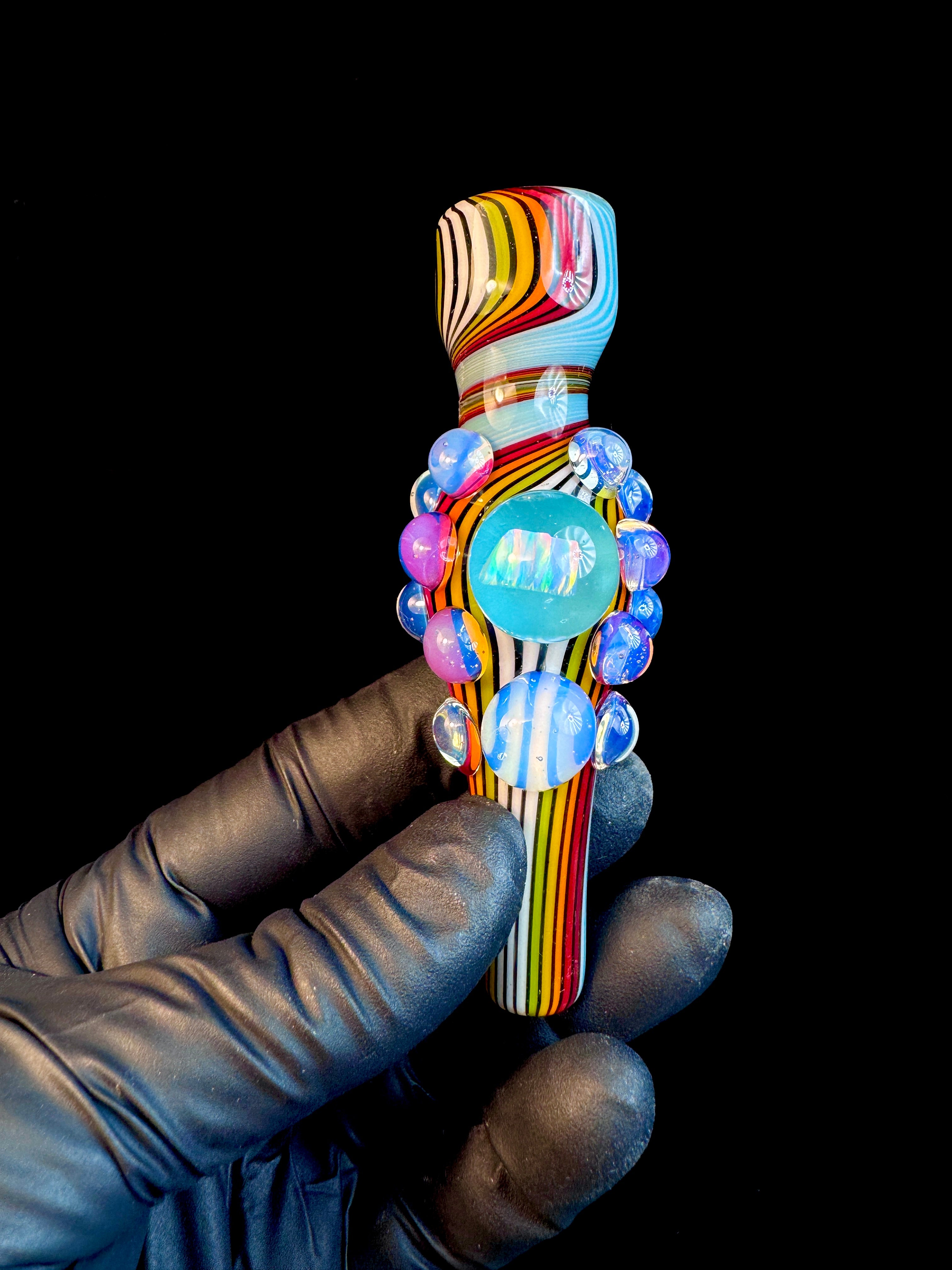 Aqua fire x secret white opal chillum