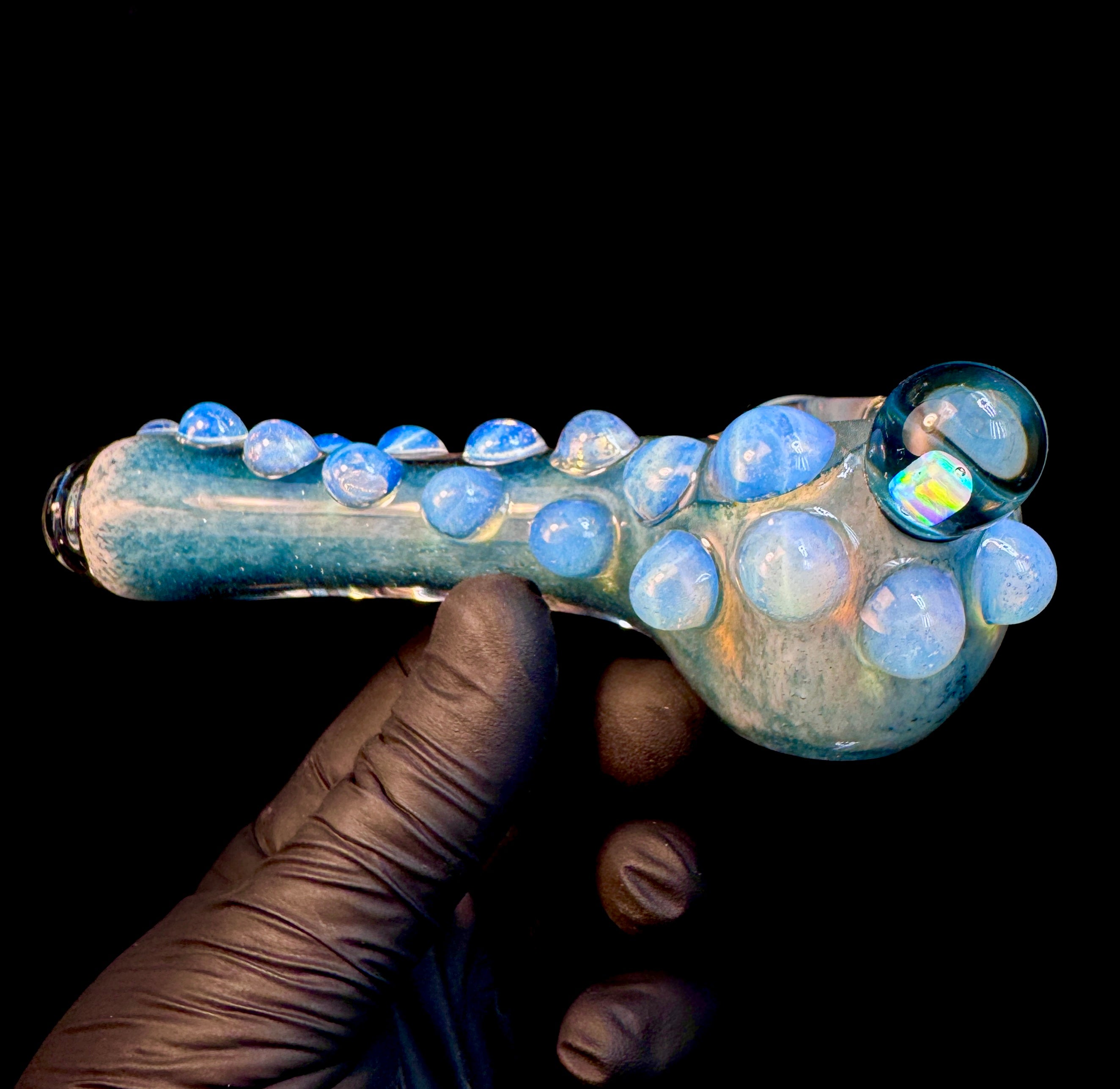 Icy blue opal pipe