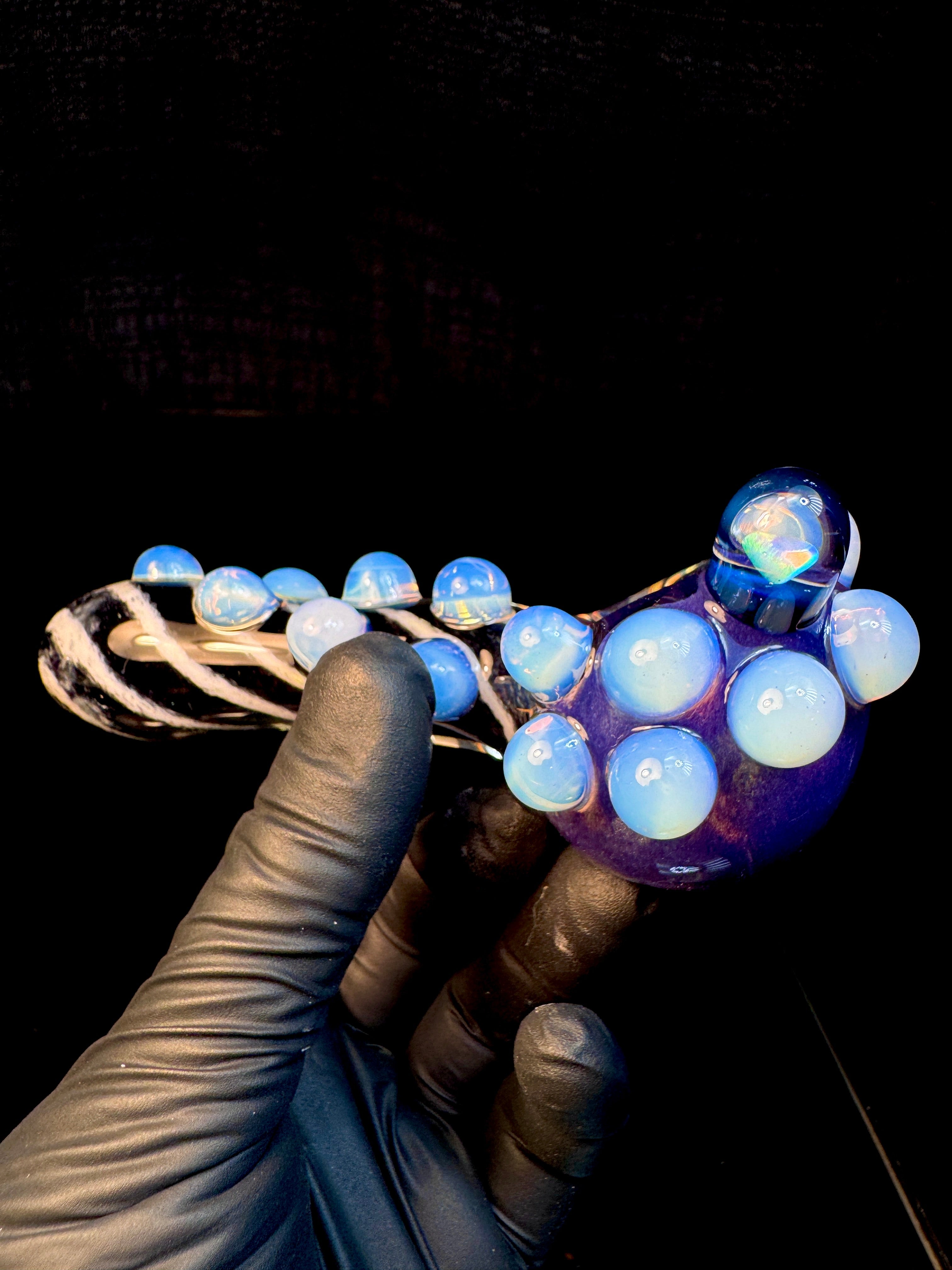 Purple urple x star white x jet black striped opal pipe