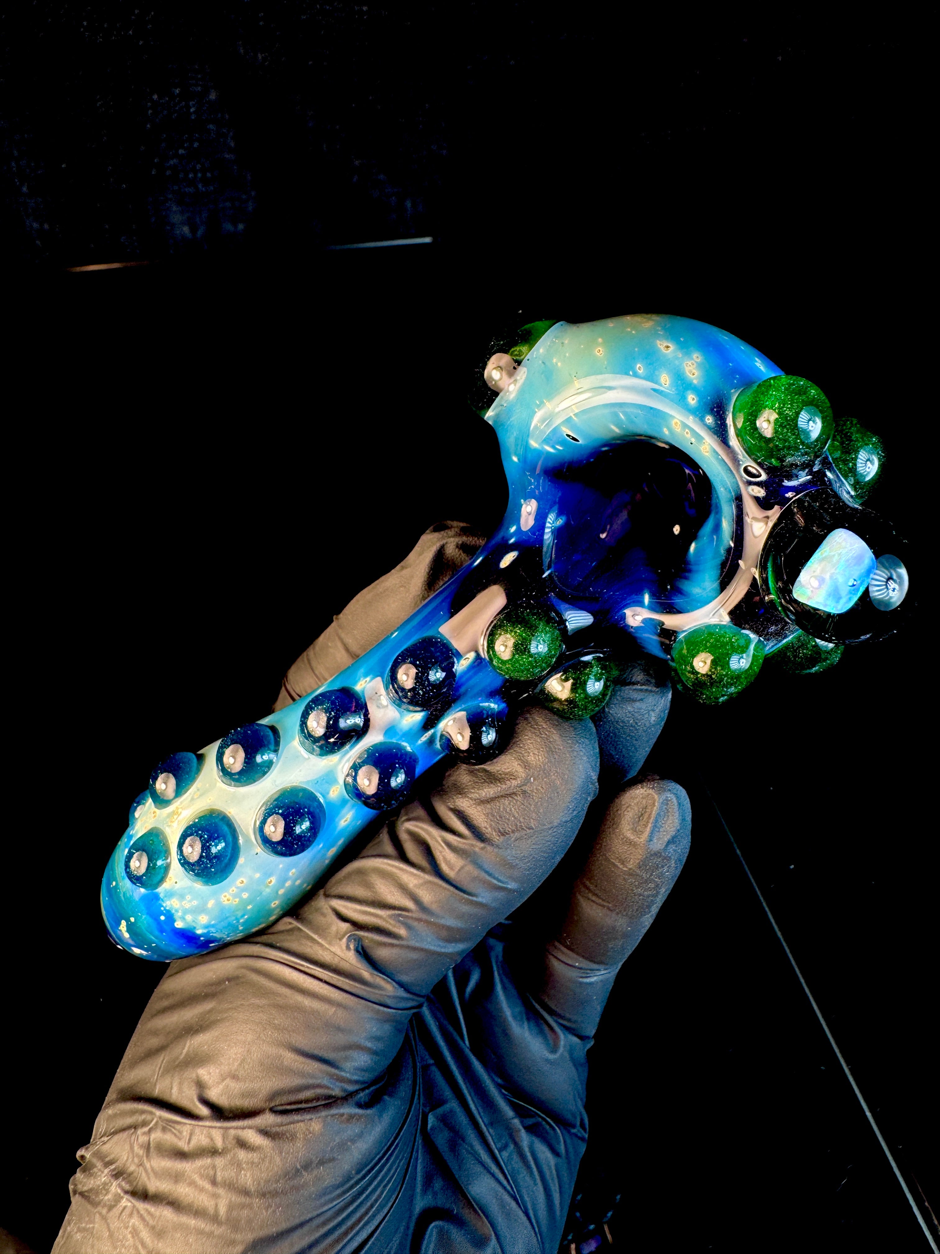 Green stardust x blue stardust x Starry night opal pipe