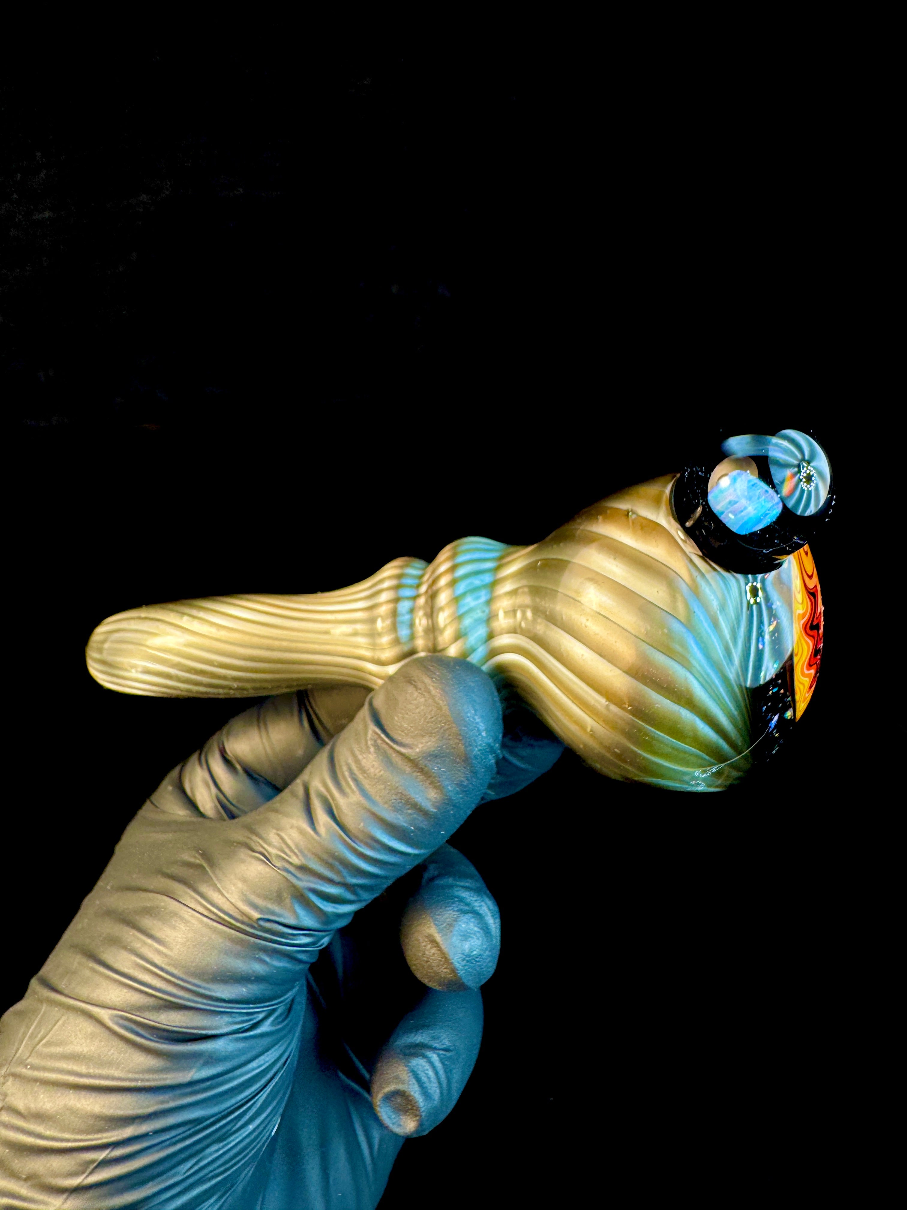 Fire fade wigwag electrum opal pipe