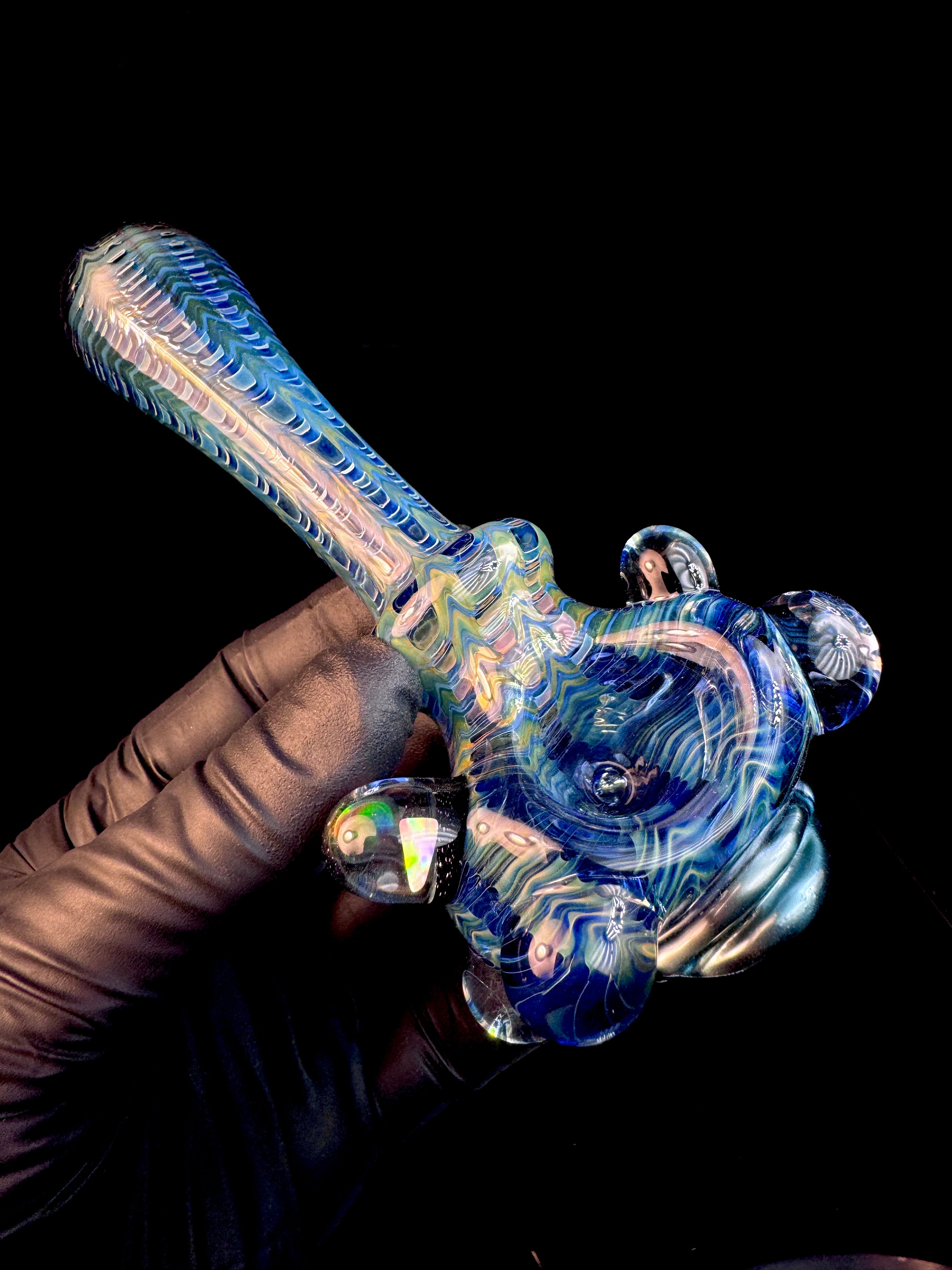 Blue dark web opal spoon