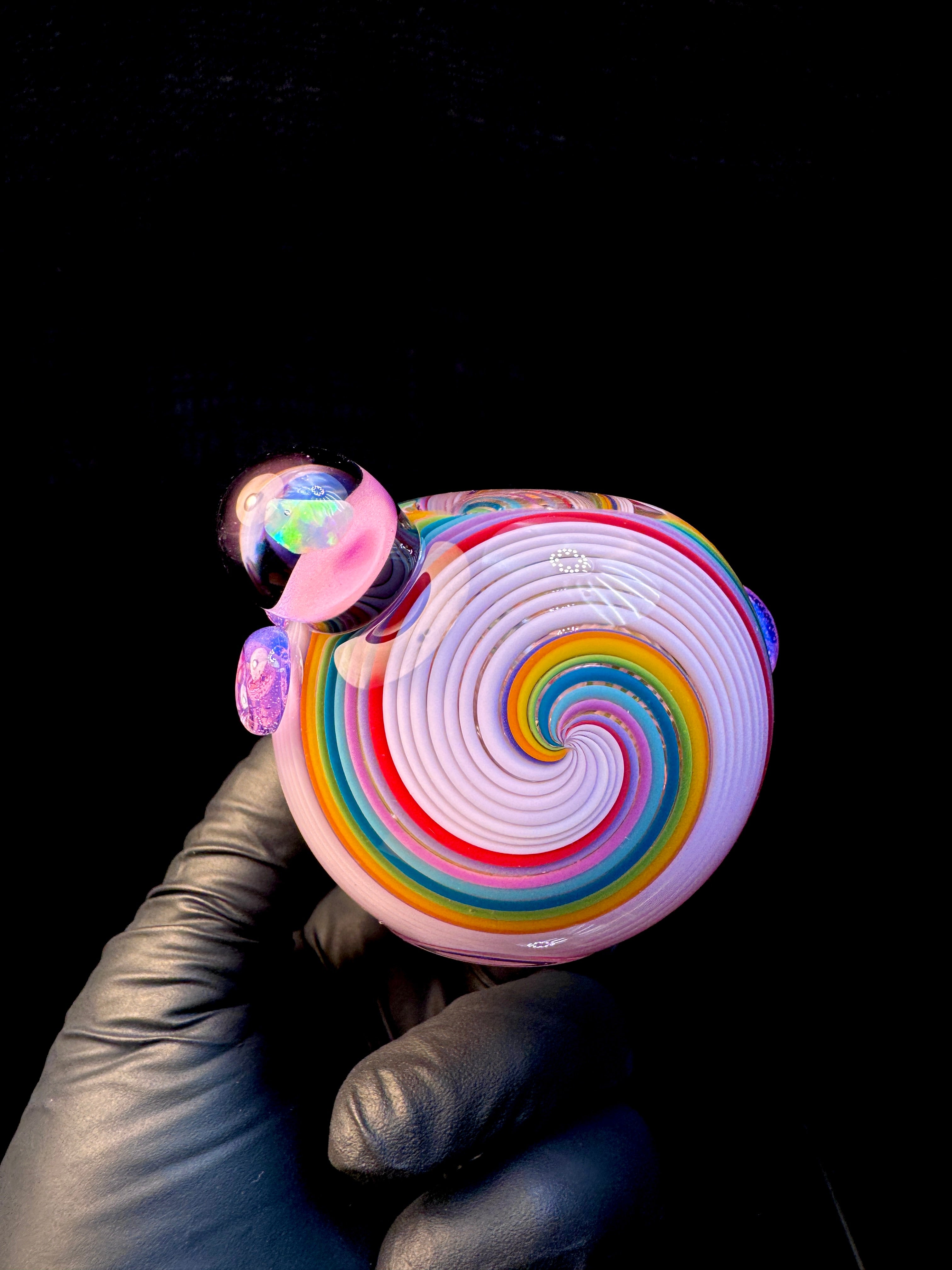 Fumed linework opal spoon