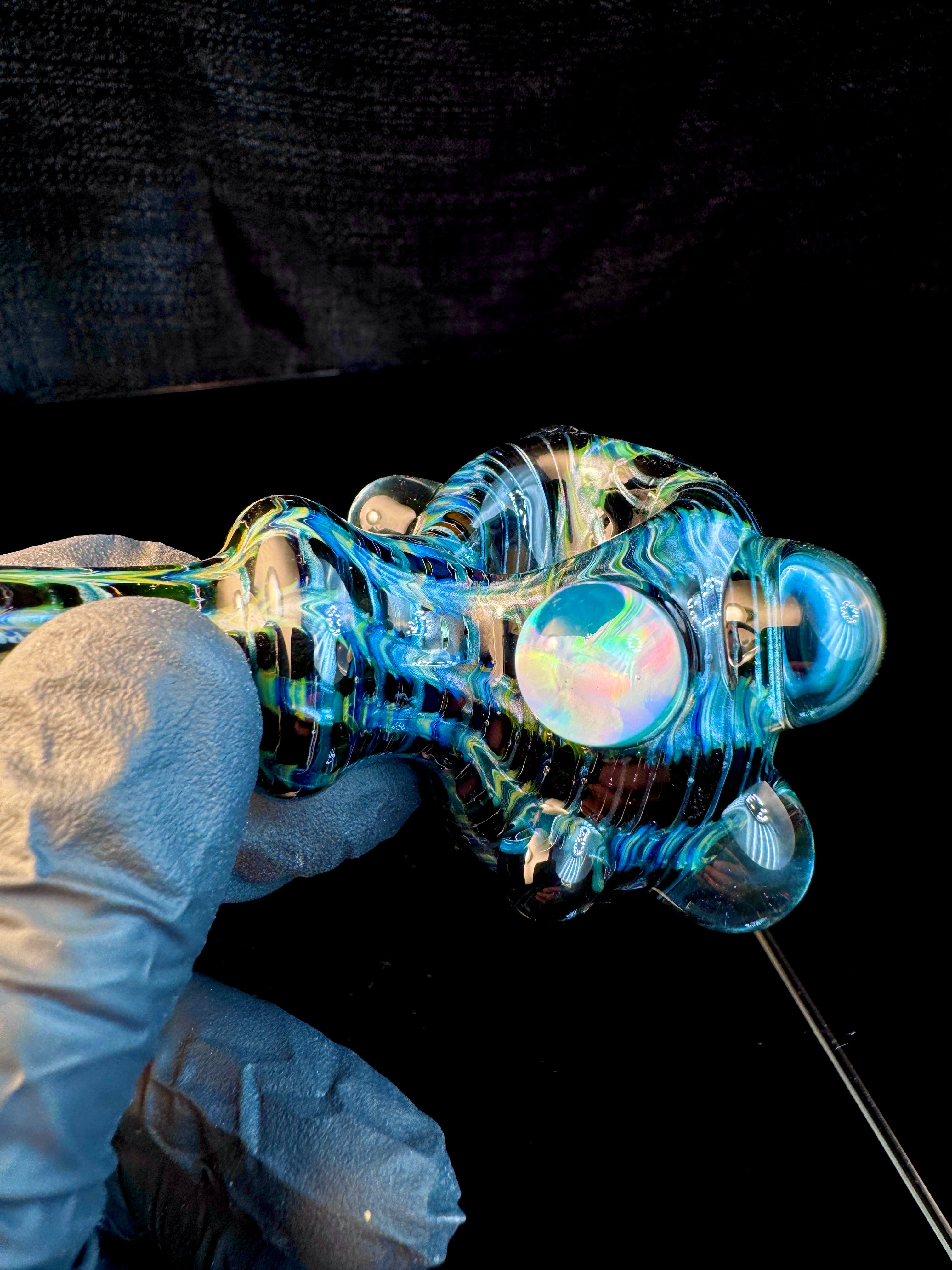 Dark web eyeball monster opal pipe