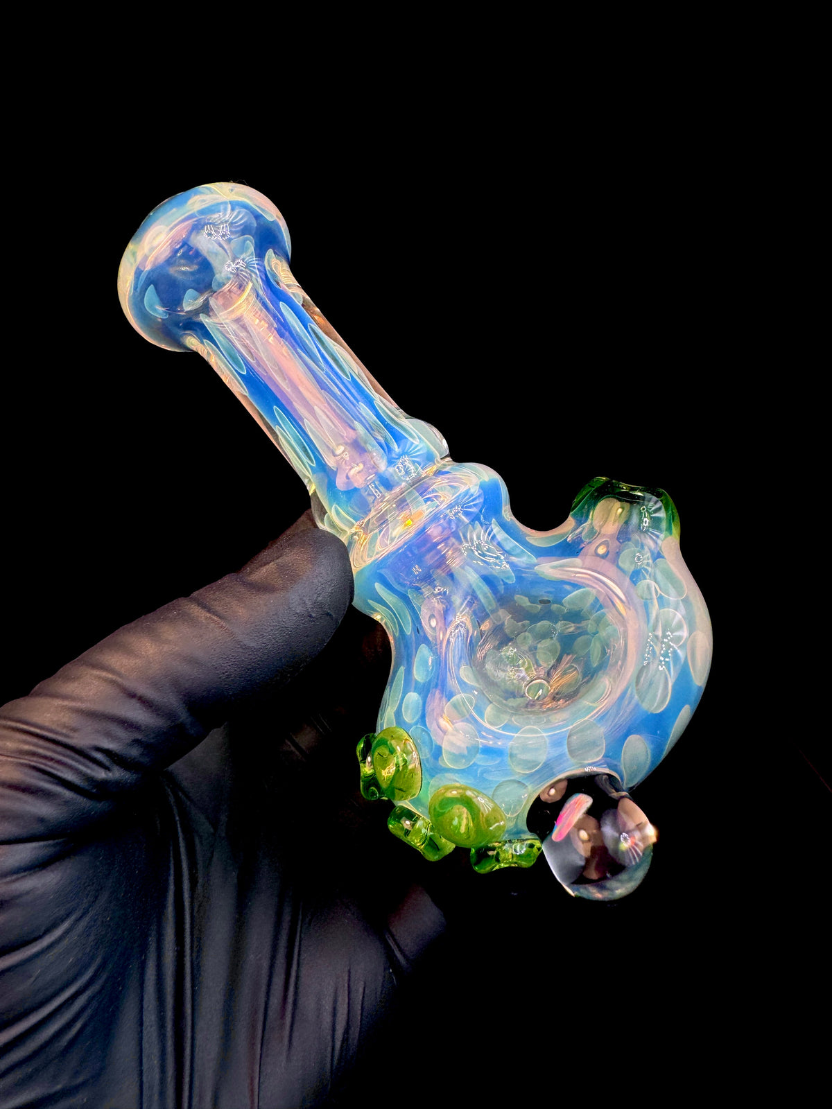 Silver Fume x Green stardust opal spoon