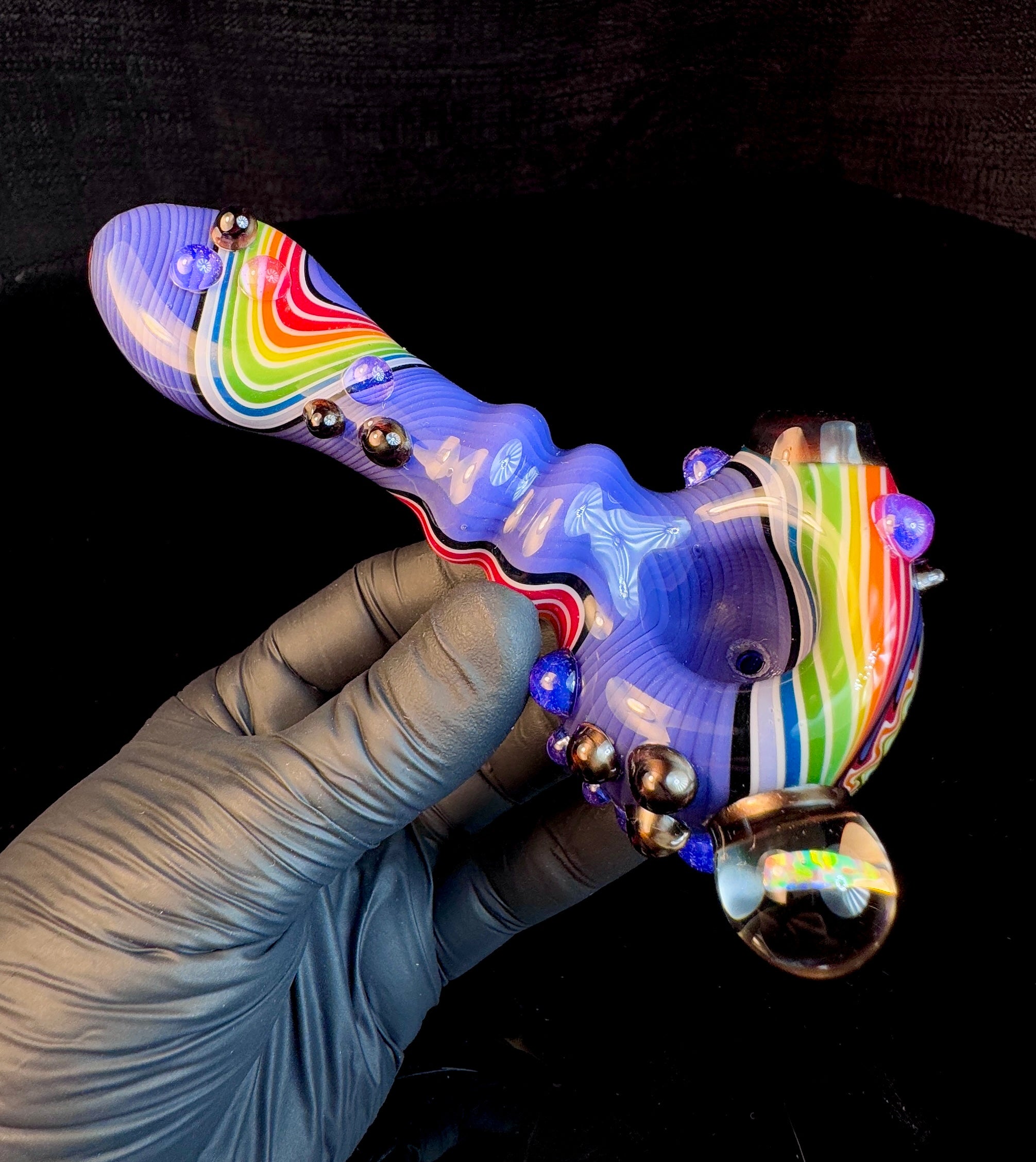 Purple urple Wigwag rainbow opal pipe