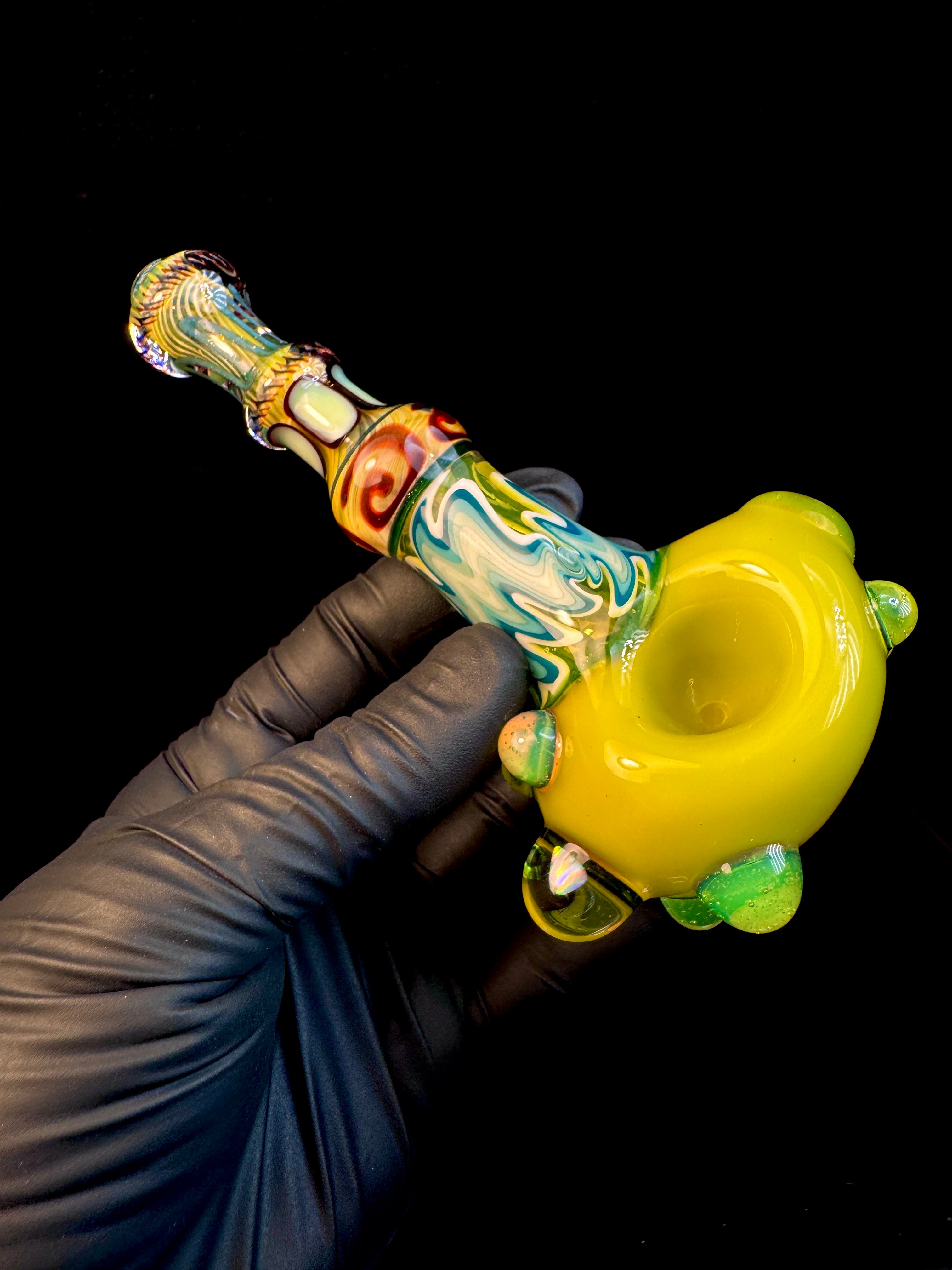 Fumed wigwag opal opal spoon