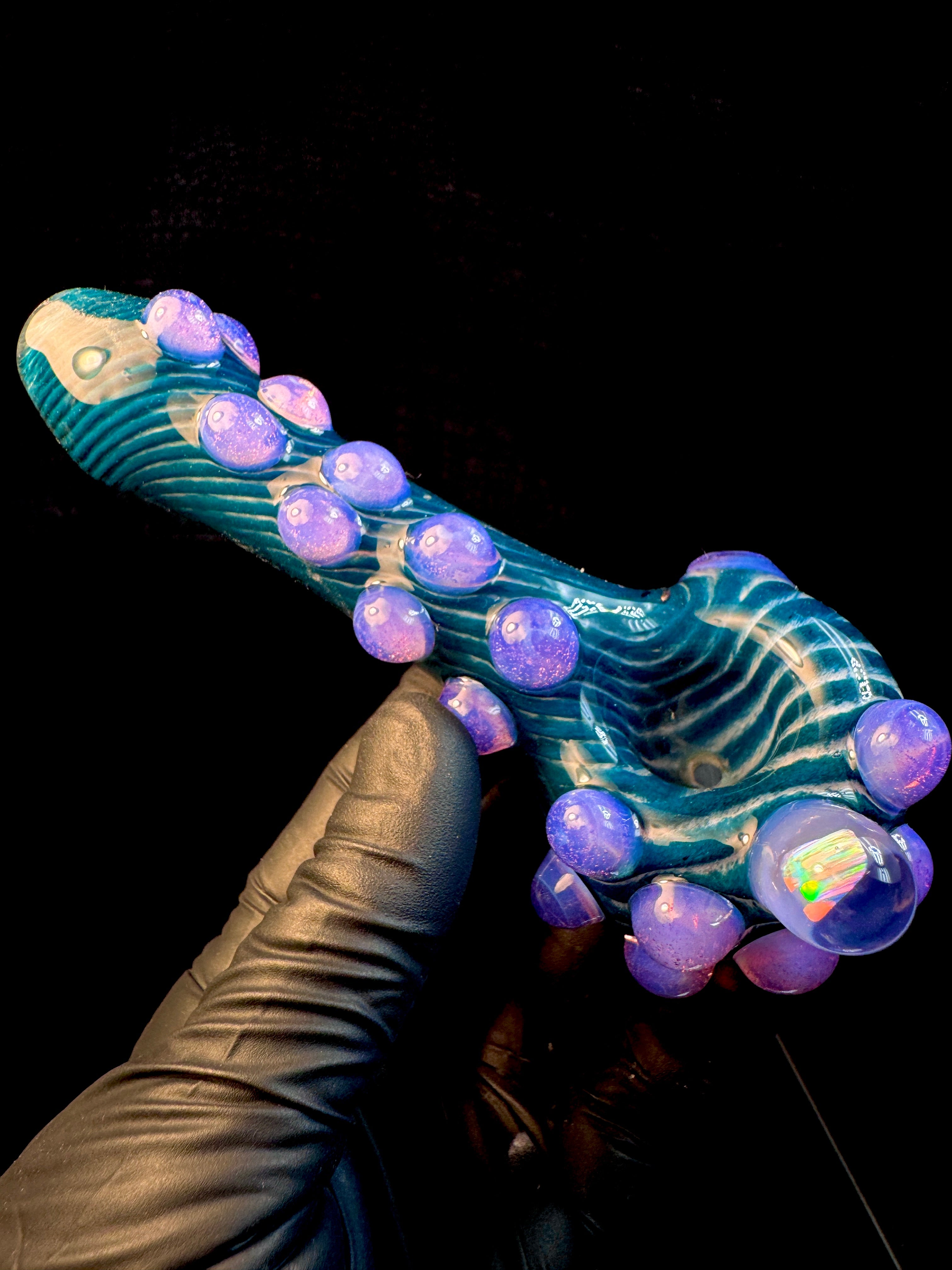 Blue spruce x star white Striped Opal Pipe