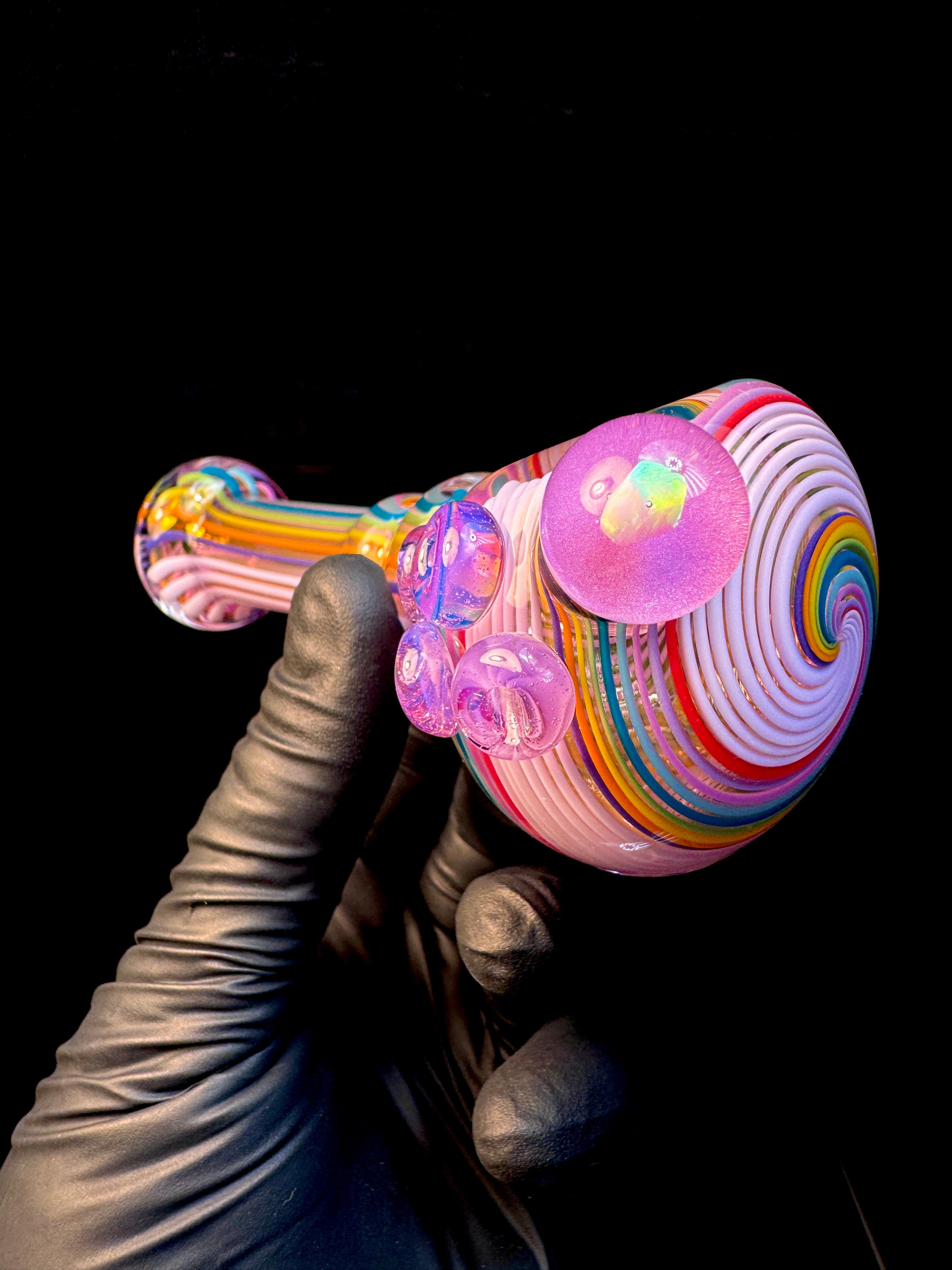 Fumed linework opal spoon