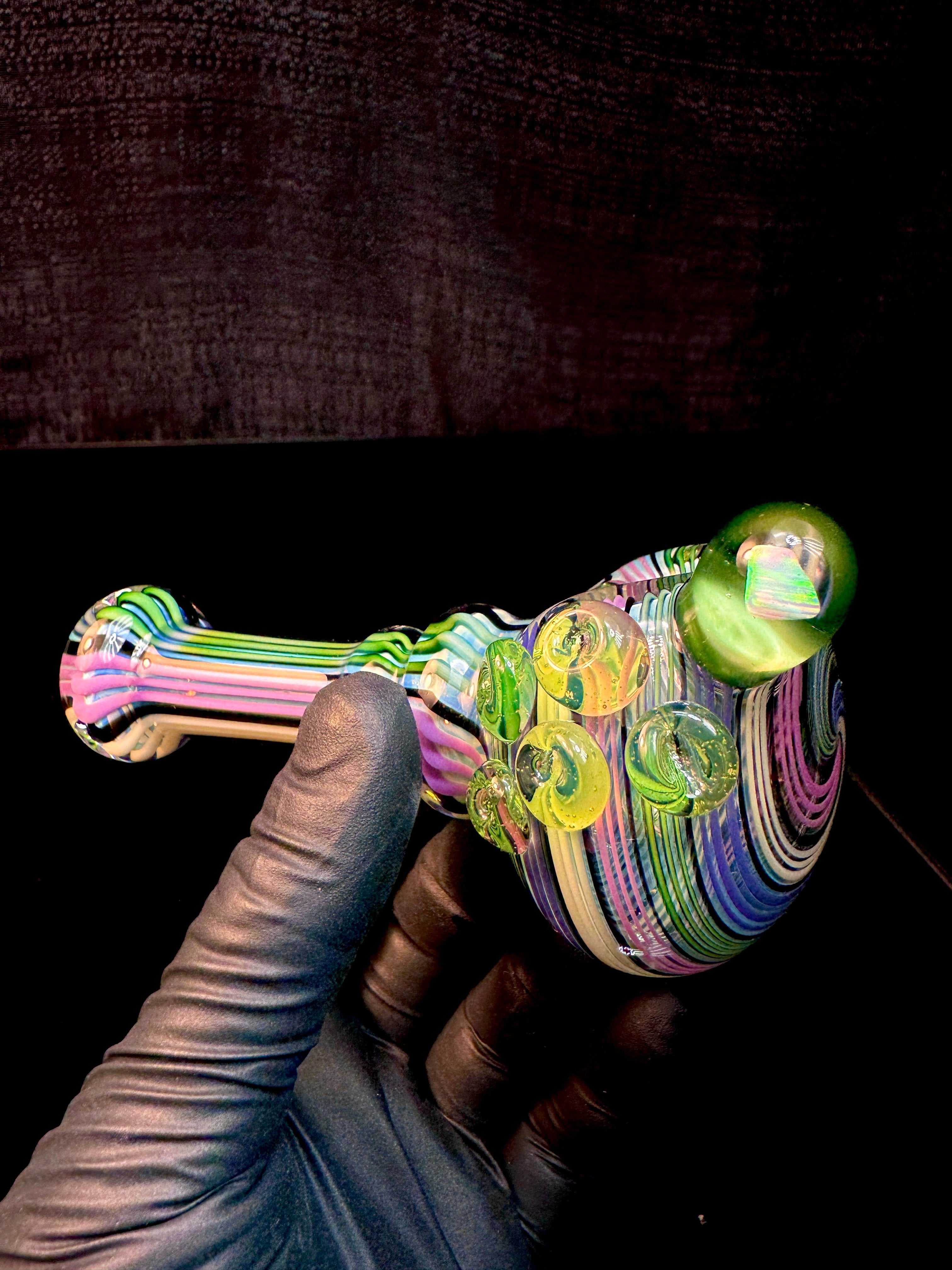 Fumed linework opal spoon