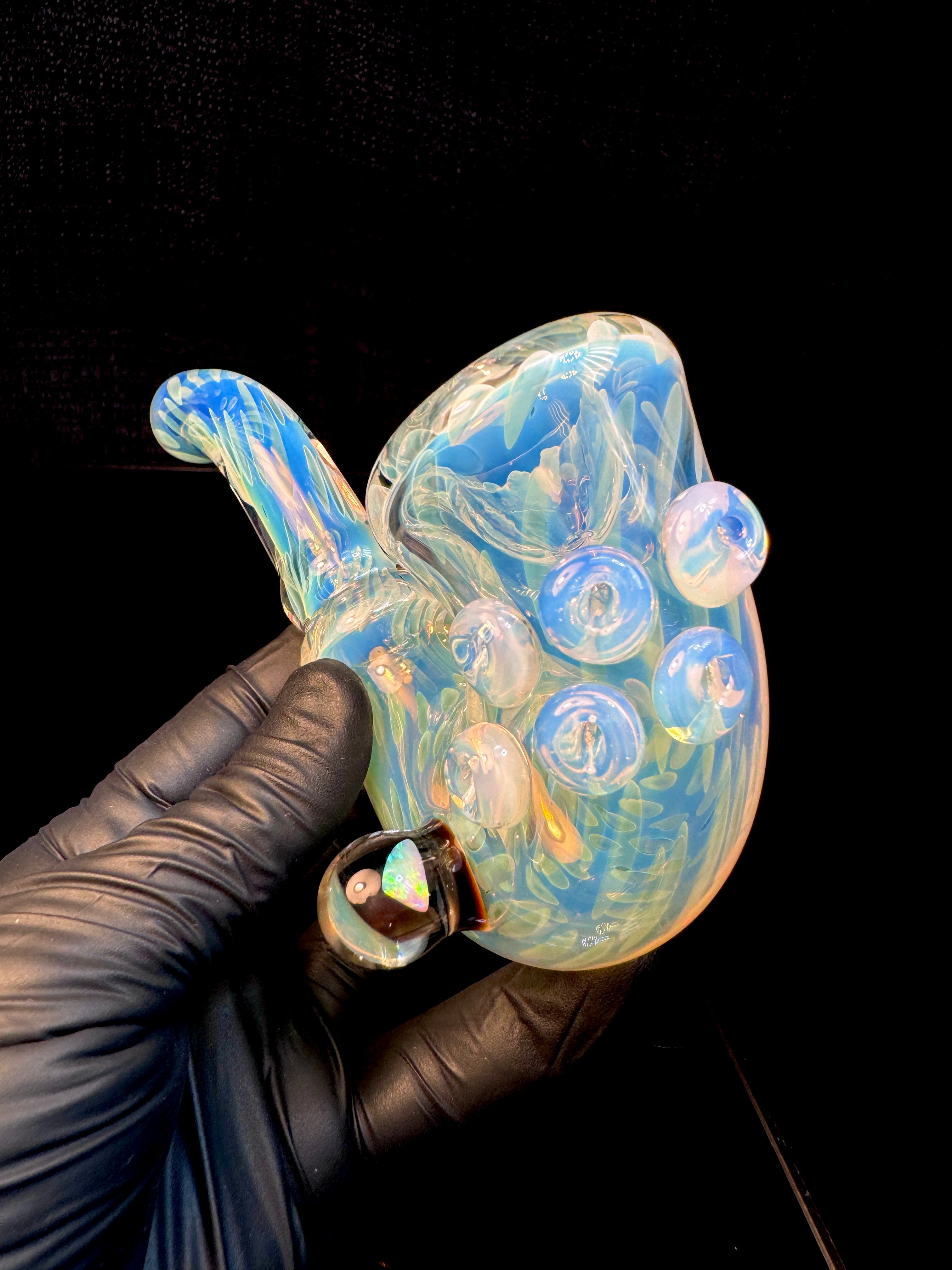 Silver fume x secret white opal lock