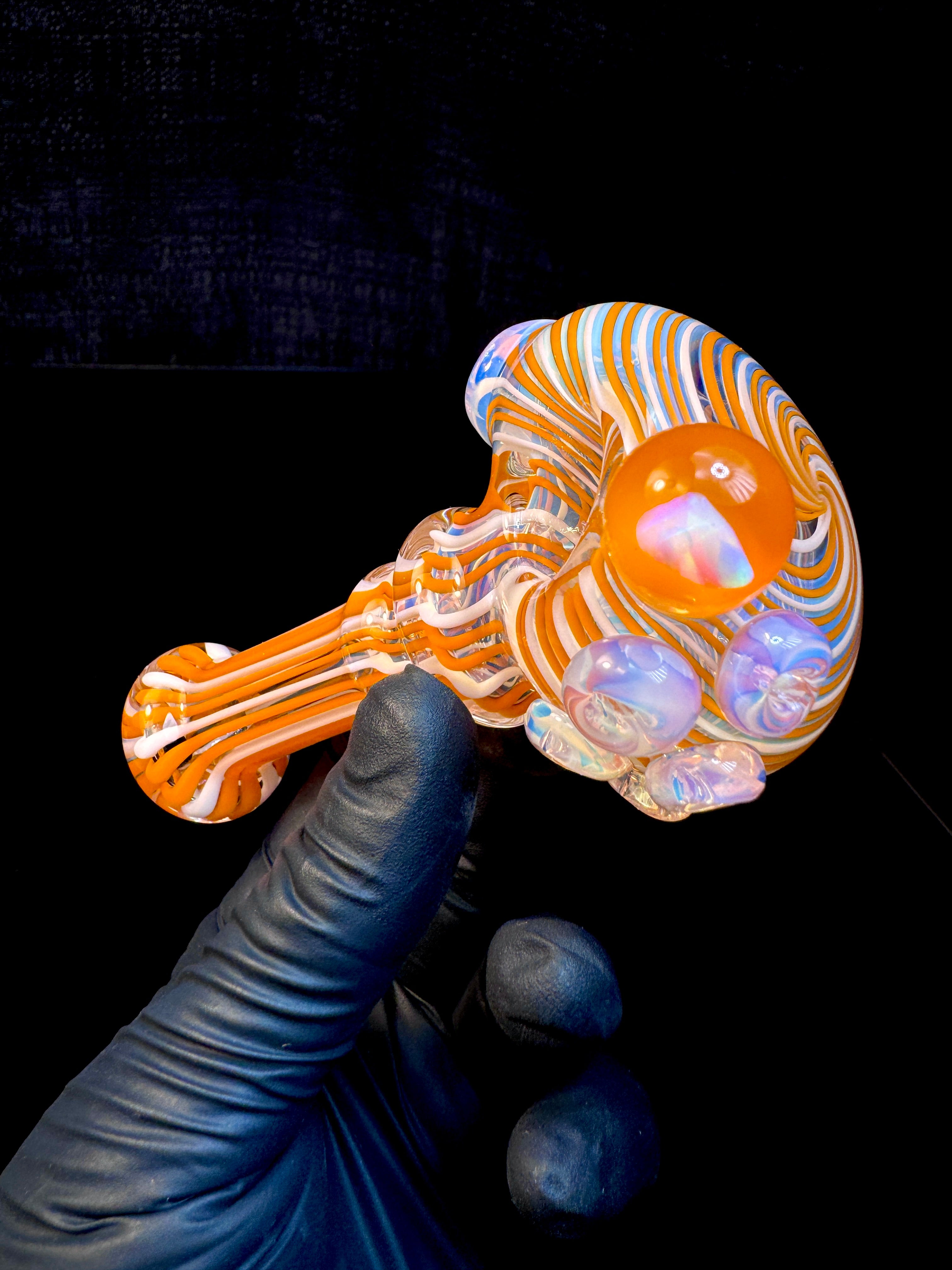 Fumed linework opal spoon