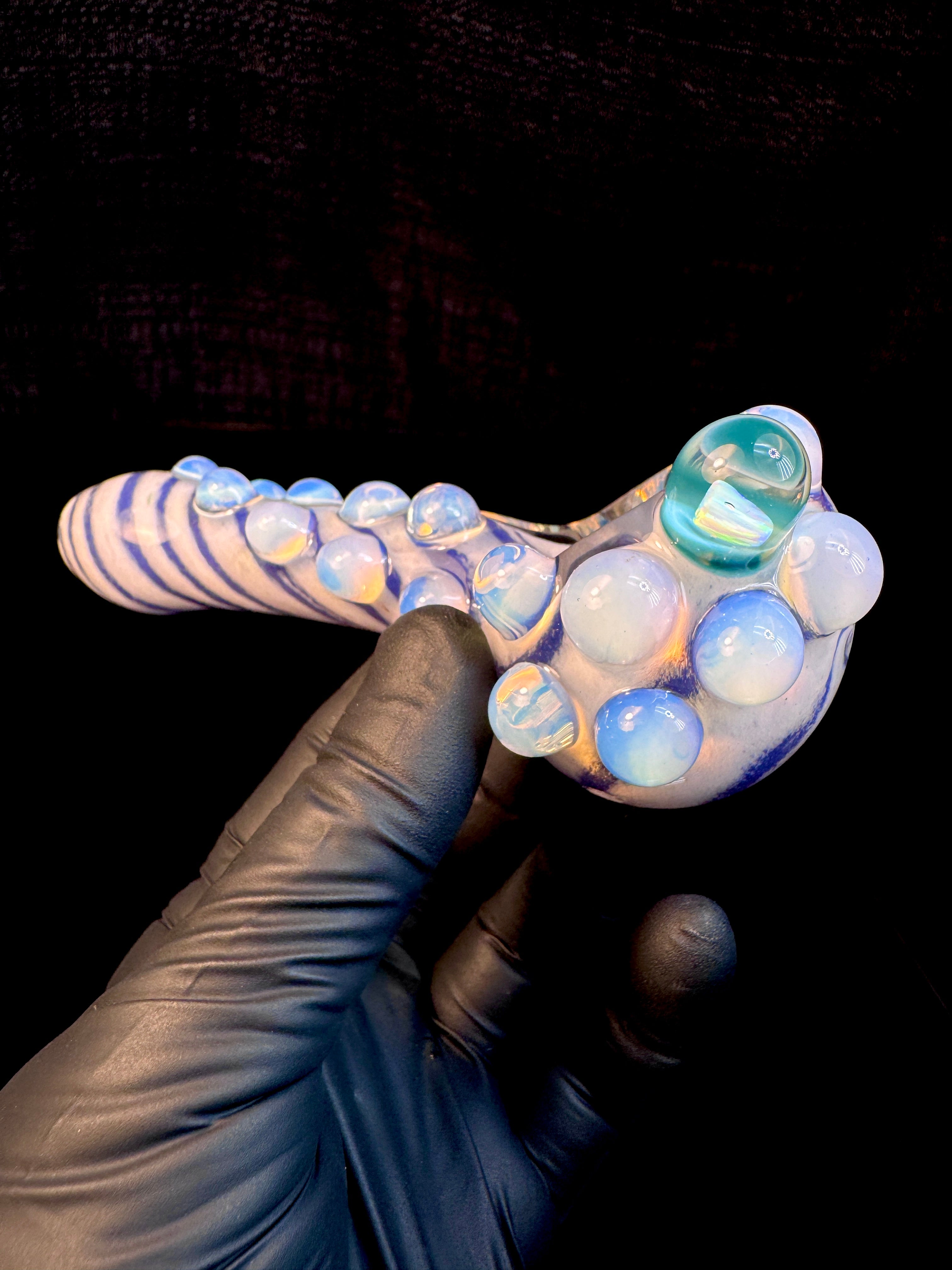 Purple urple x star white x secret white striped opal pipe