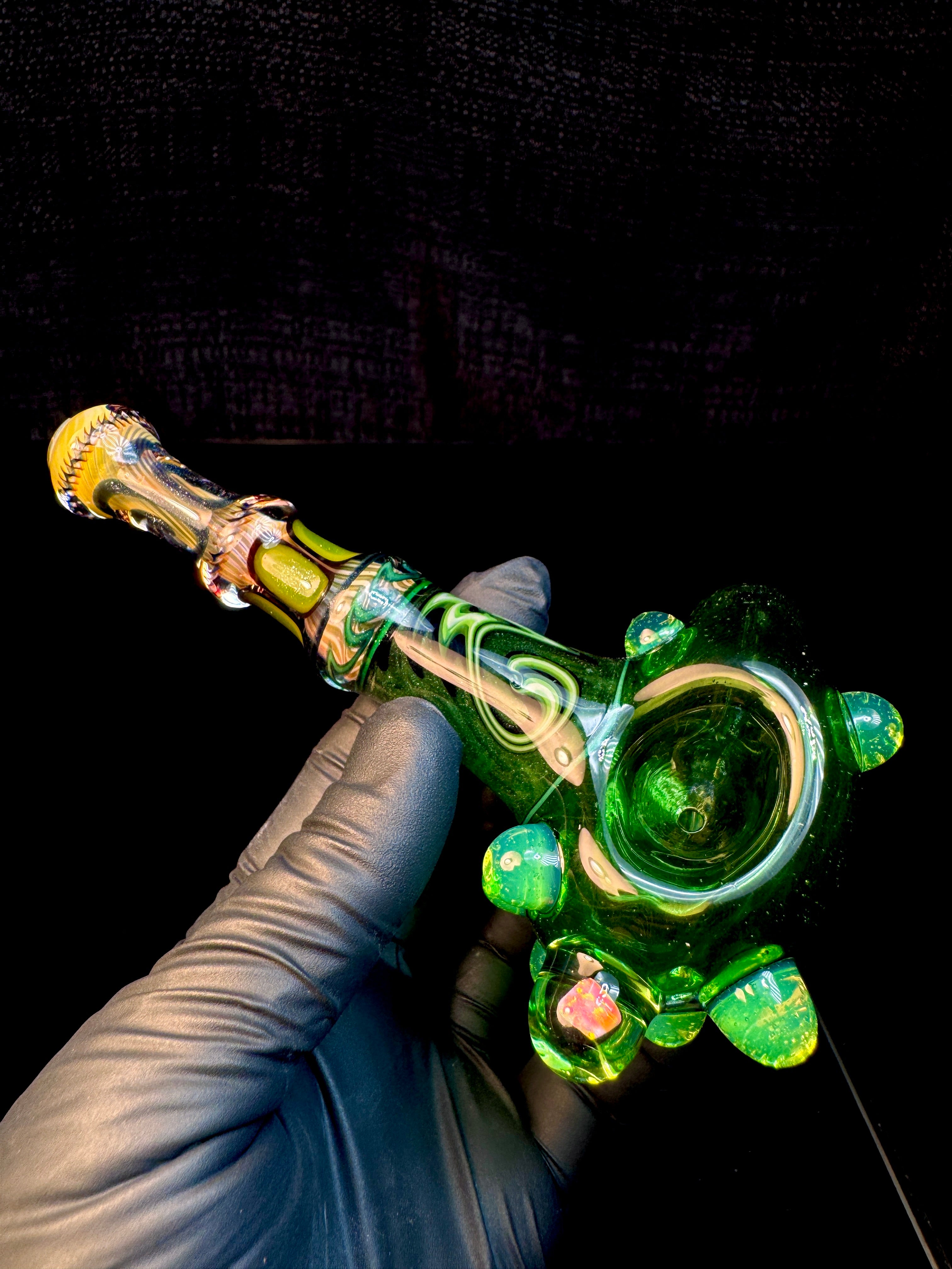 Green stardust Fumed wigwag opal opal spoon
