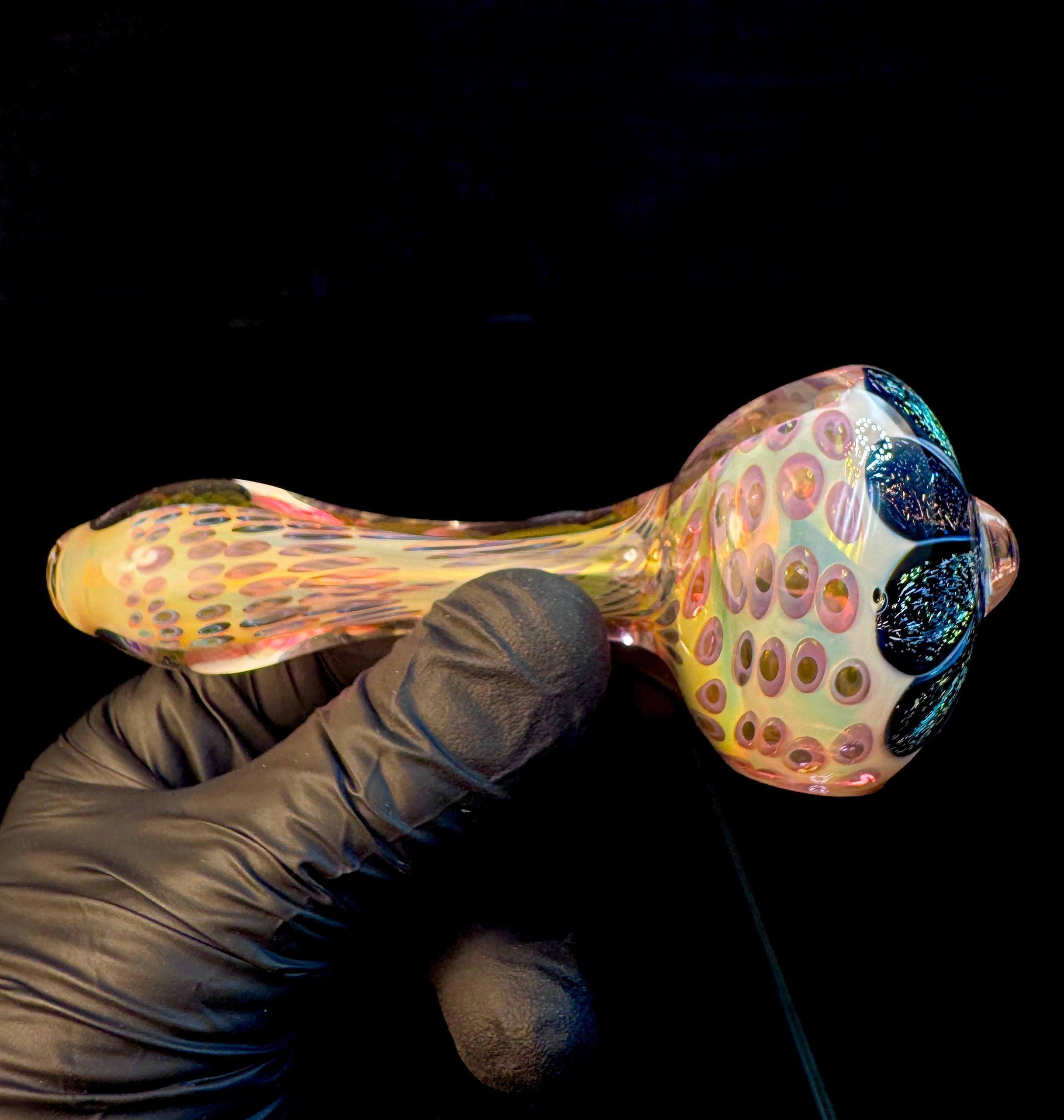 Gold fumed dichro flower pipe