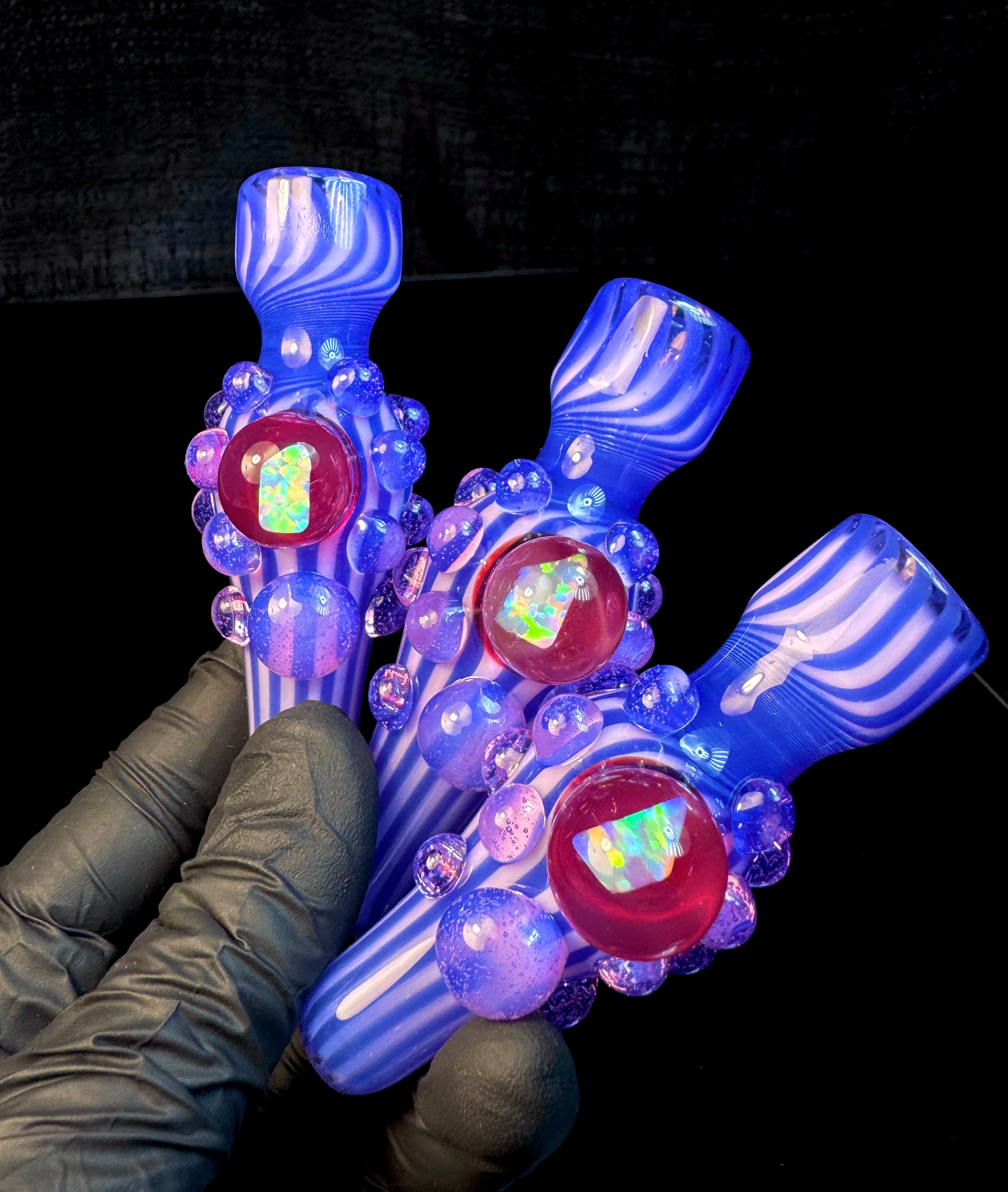 Pink slyme pinstripes opal chillum