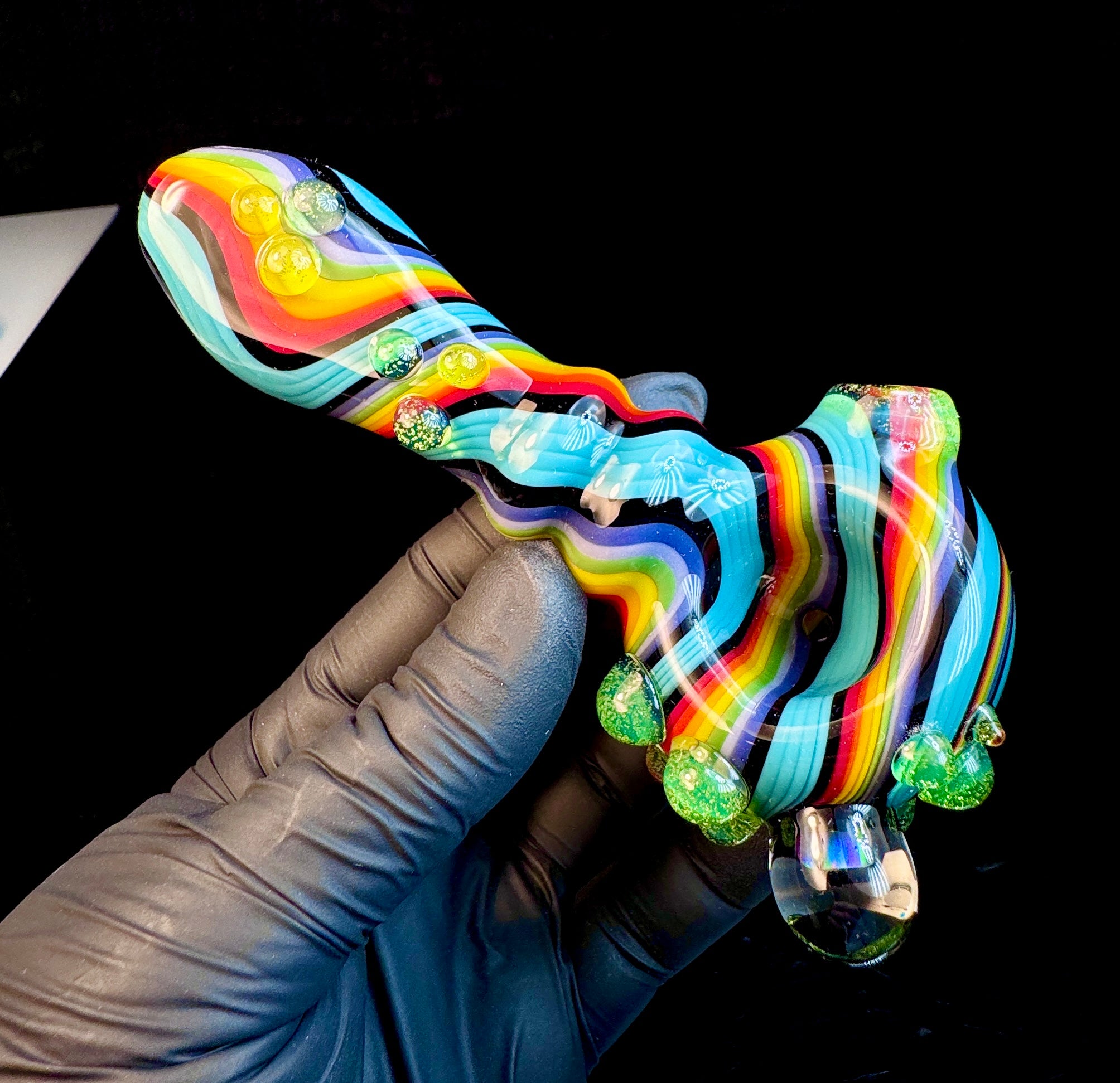 Twisted Aqua rainbow opal pipe