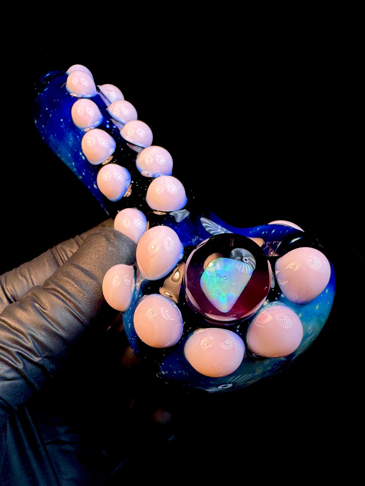 Starry Night Glass Pipe milky pink Space Pipe