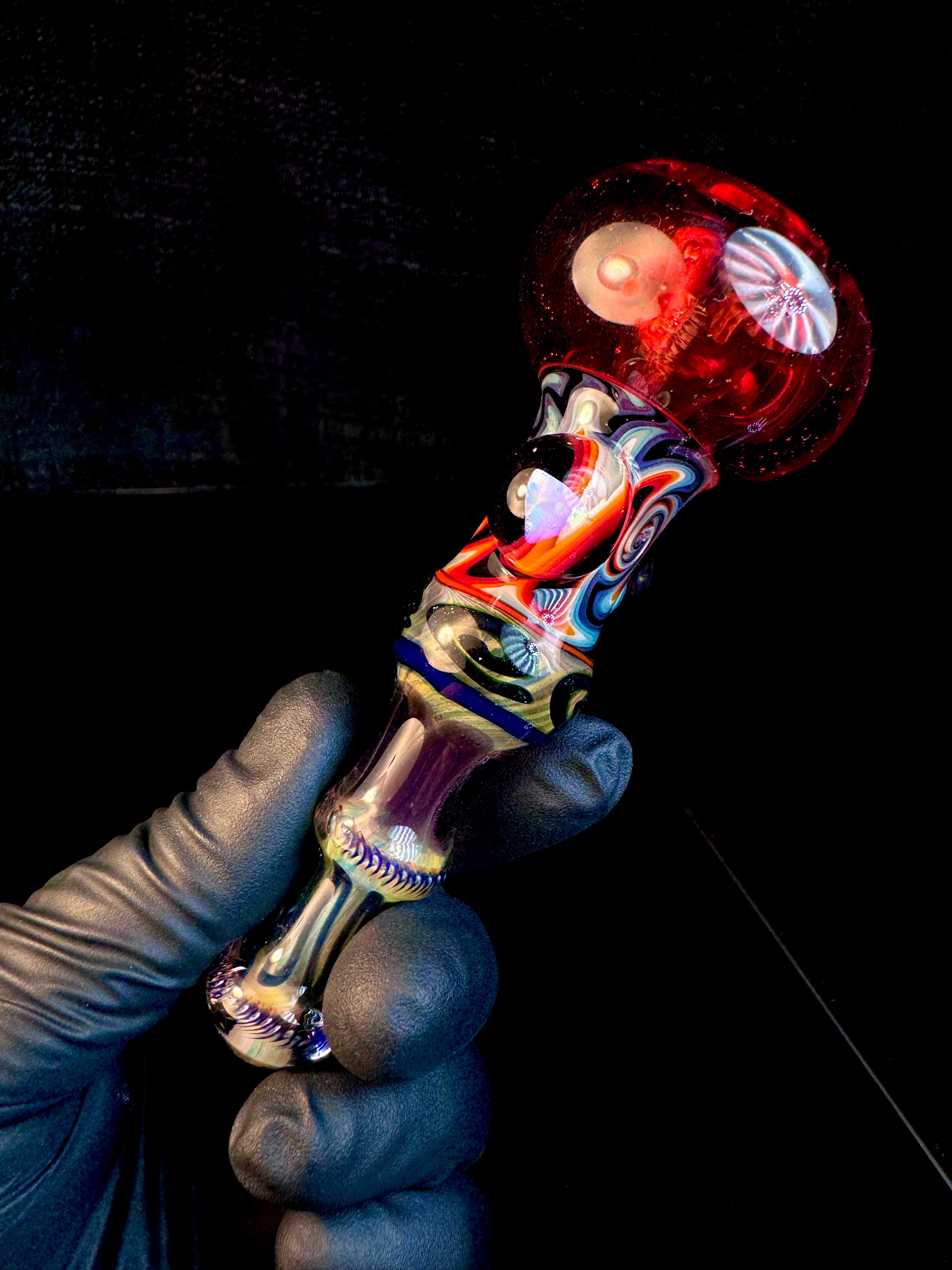Fumed wigwag mushroom opal chillum