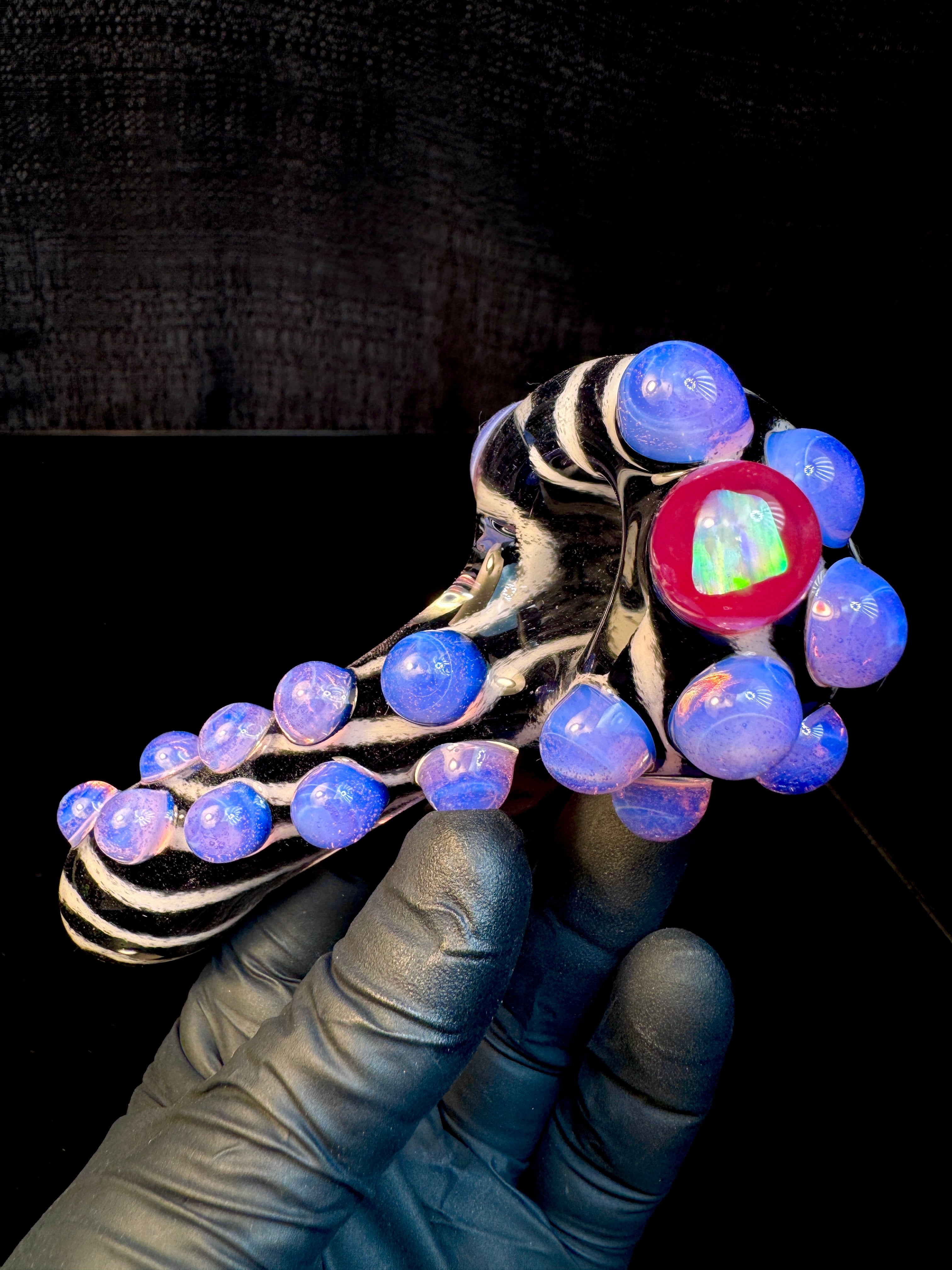 Jet black x star white x pink slyme striped opal pipe