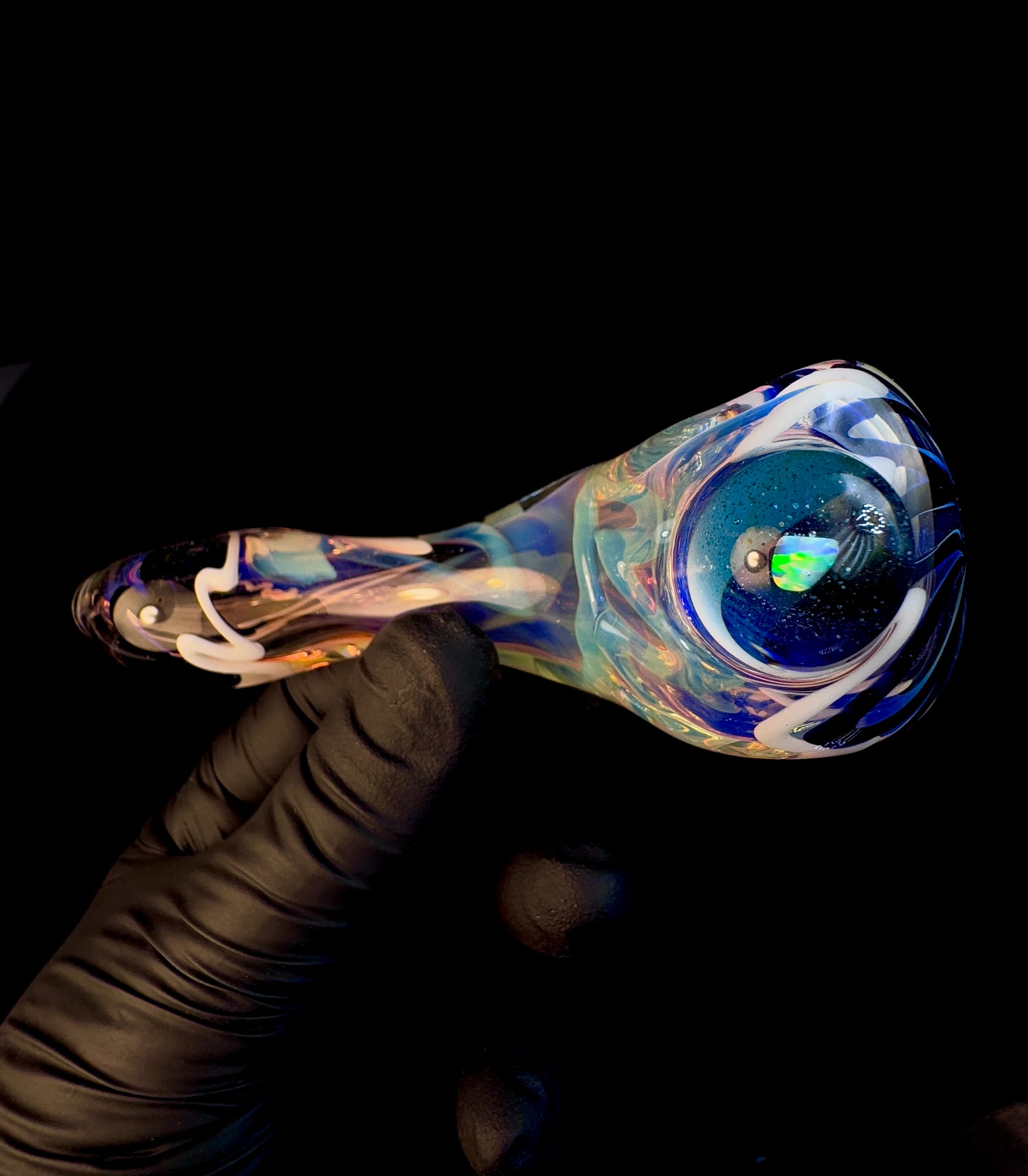 Gold fume mini opal pipe