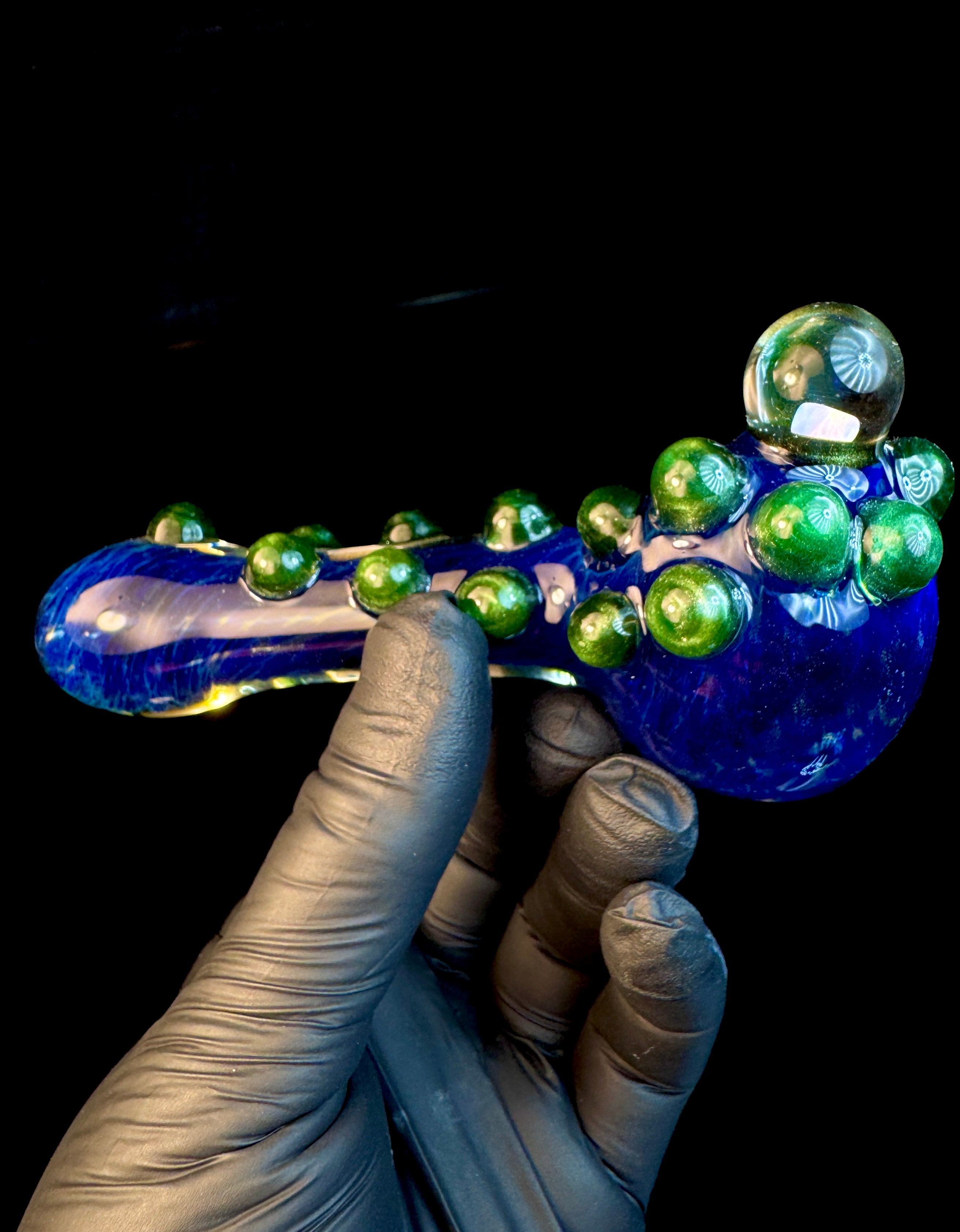 Royal blue x green stardust opal pipe