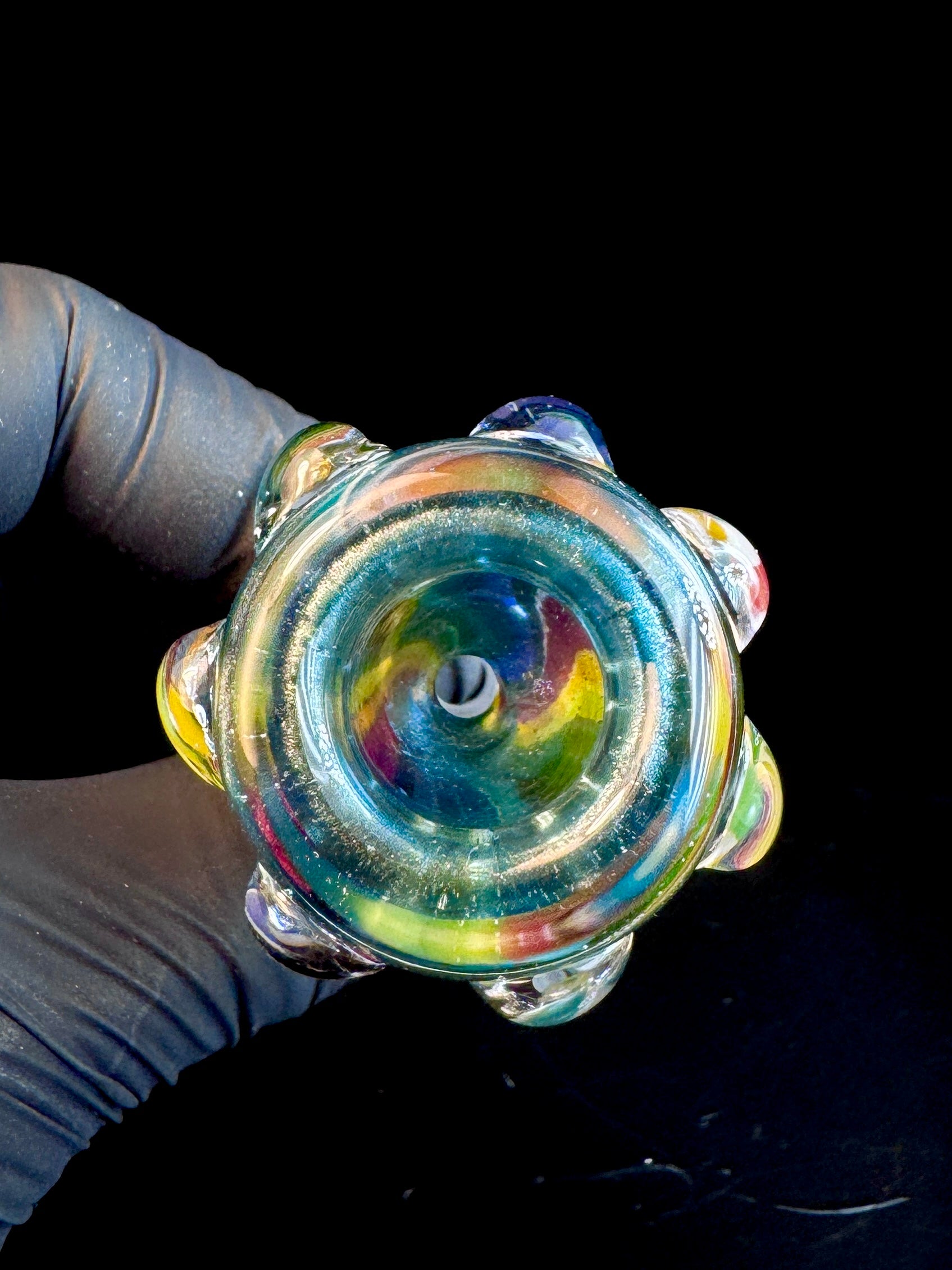 10mm pinstripe rainbow x Aqua fresh dot bowl