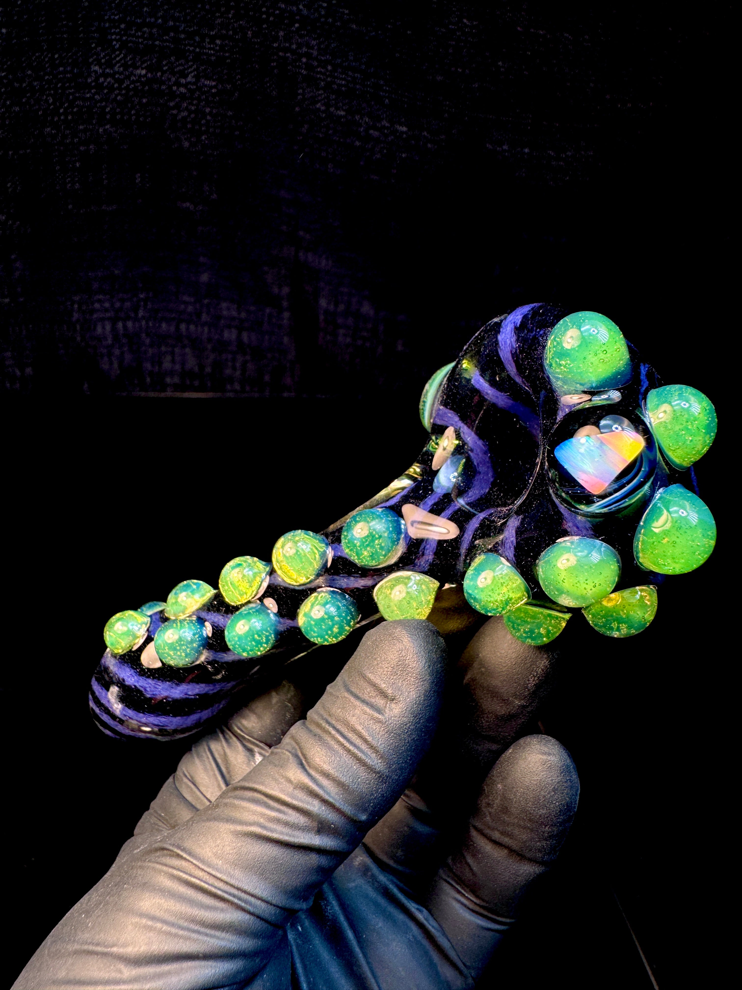 Purple urple x jet black striped opal pipe