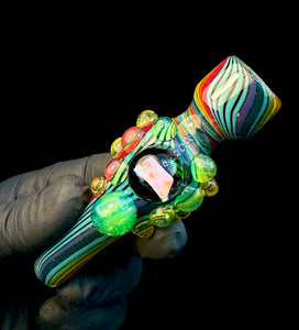 Aqua rainbow opal chillum