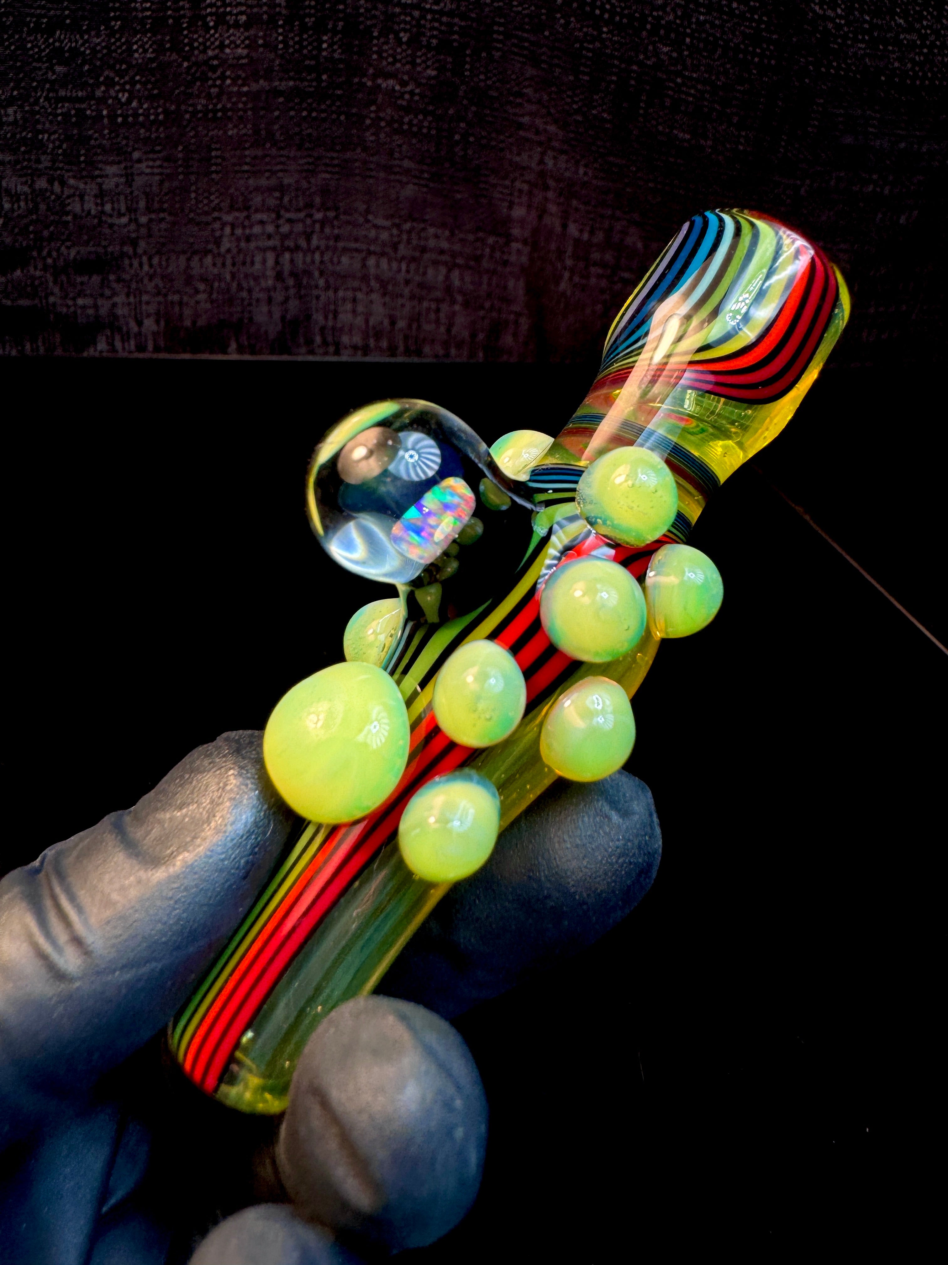 Trans yellow rainbow x slyme dark Opal Chillum