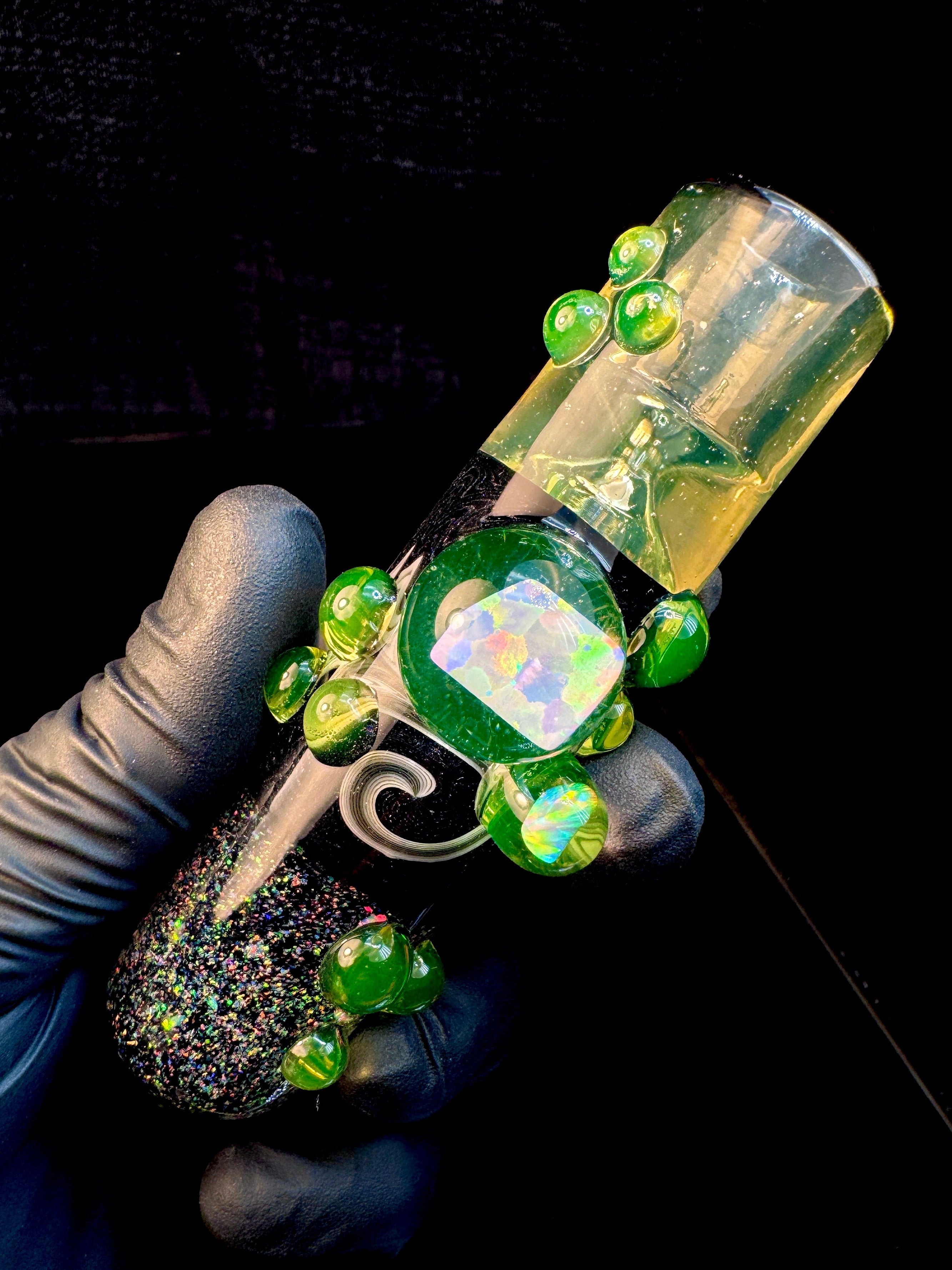 Black Light wigwag opal chillum