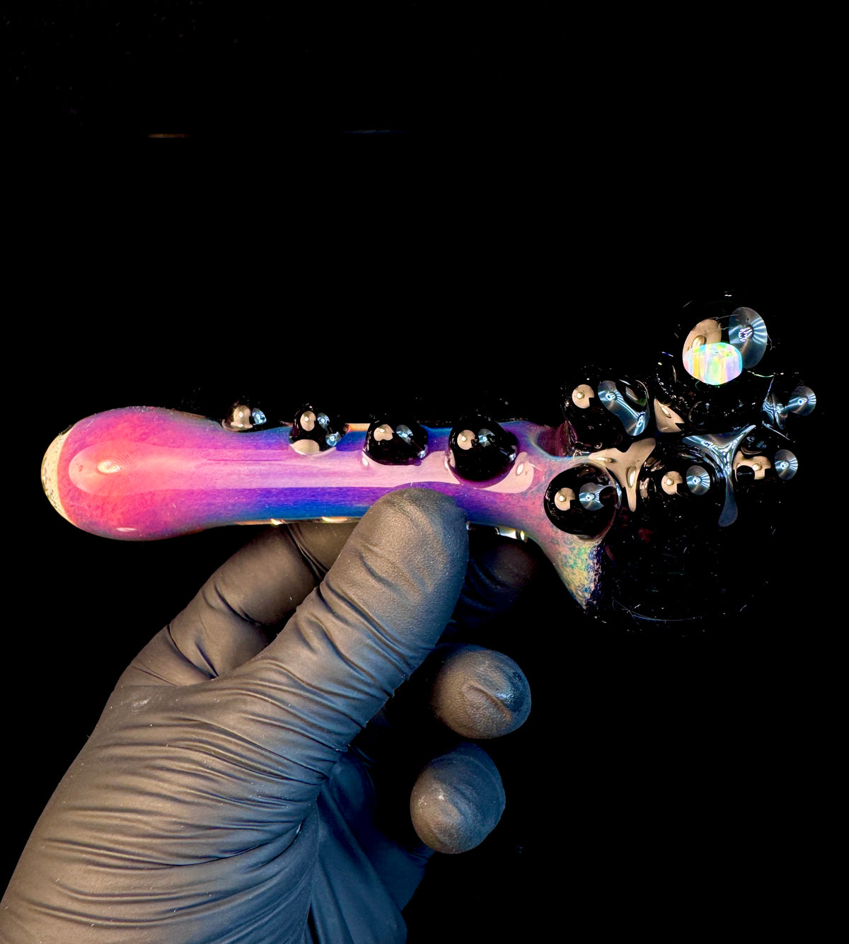 Jet black x Fripidy (prime) opal glass pipe